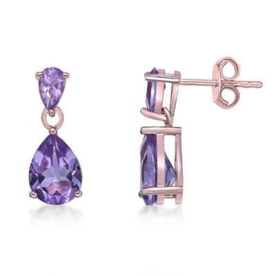 Gemminded Women's Rose Gold Plated Sterling Silver Amethyst