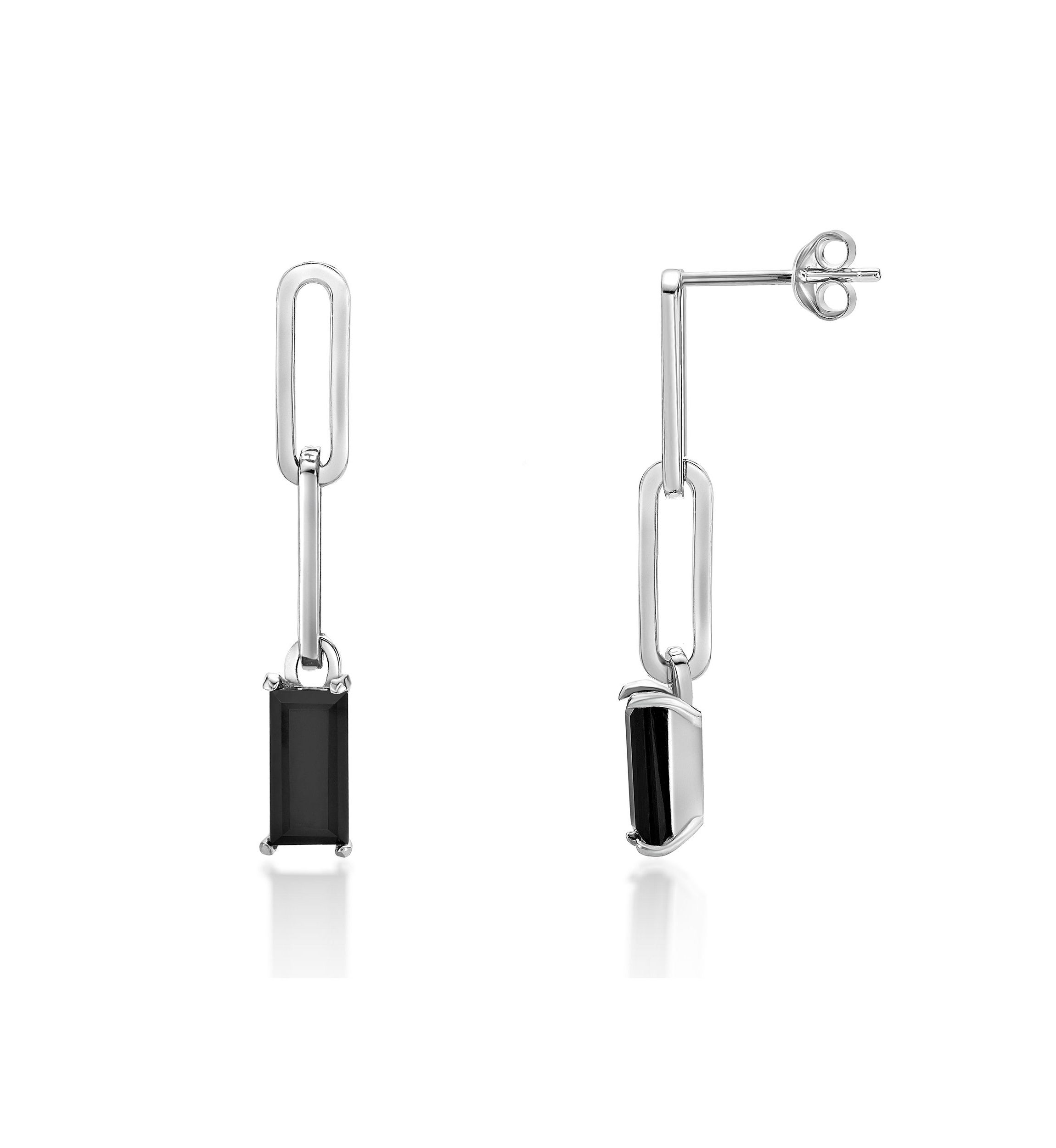 2.8 ct. t.w. Black Onyx Drop Earrings in Sterling Silver