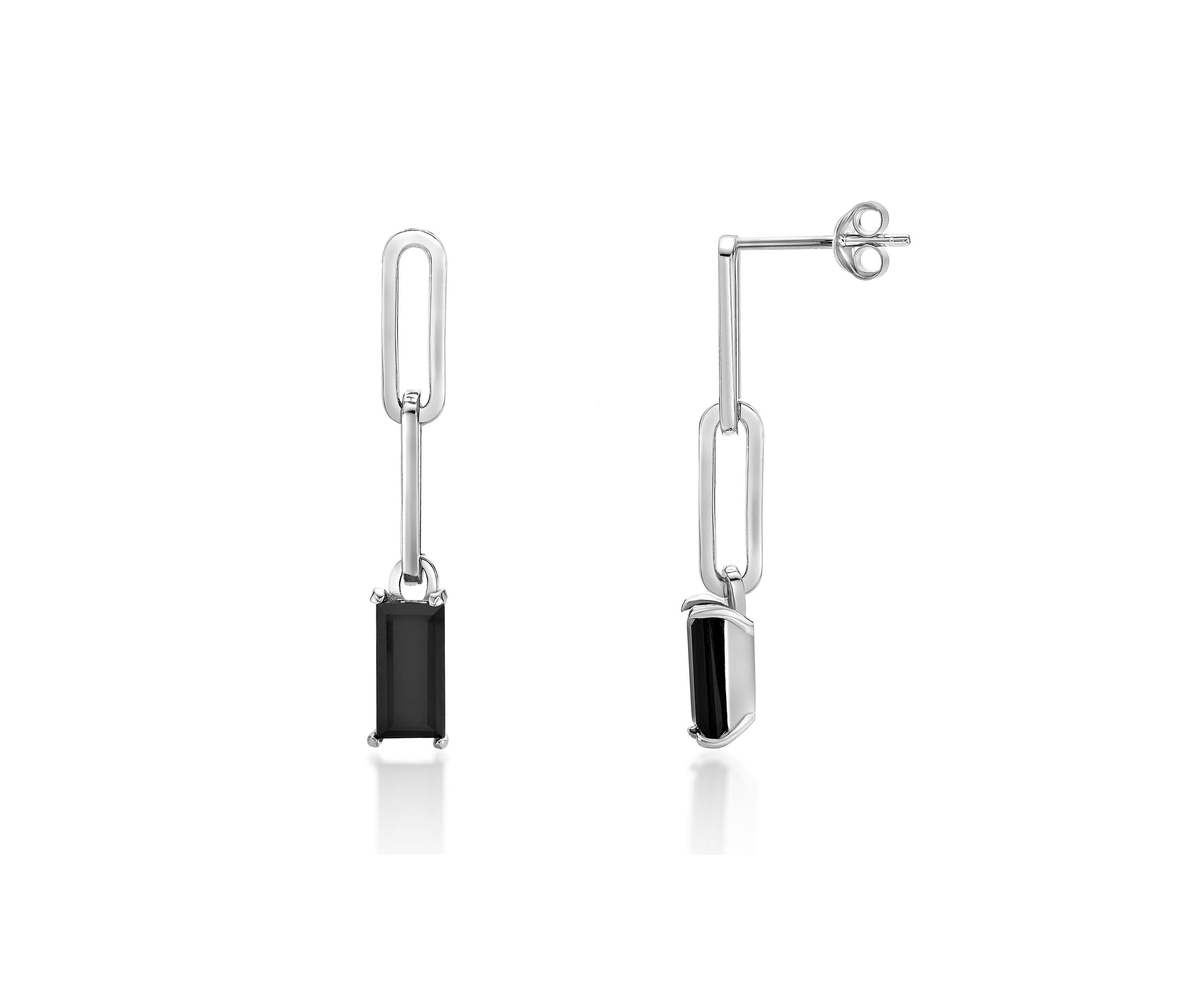 2.8 ct. t.w. Black Onyx Drop Earrings in Sterling Silver