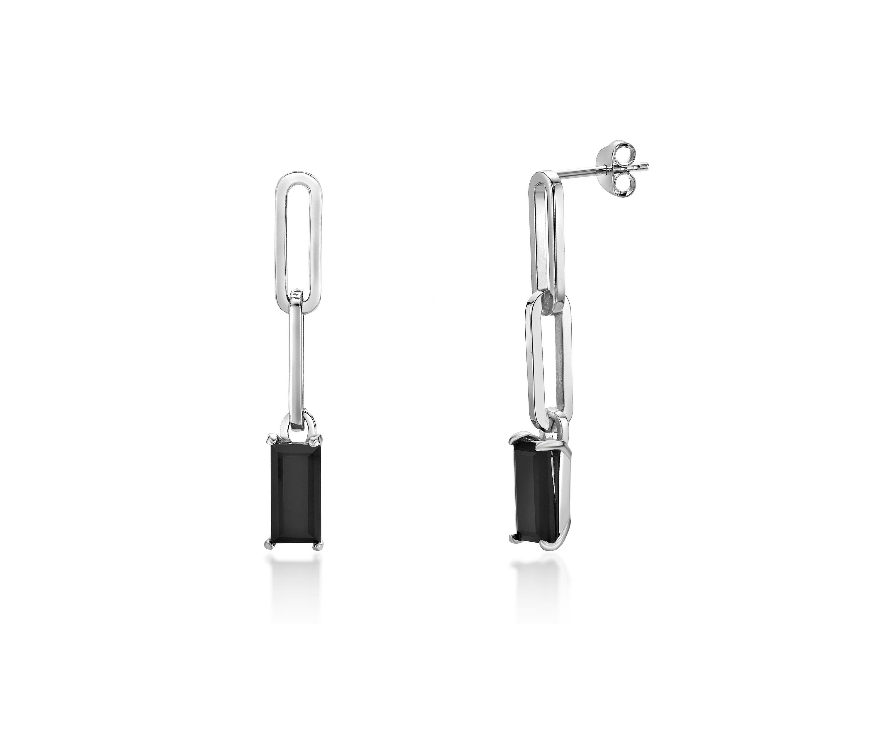 2.8 ct. t.w. Black Onyx Drop Earrings in Sterling Silver