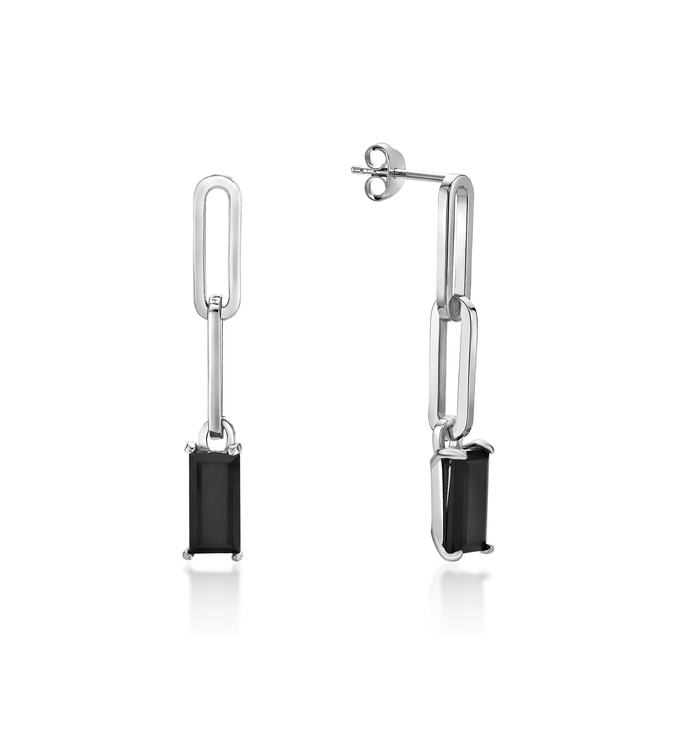 2.8 ct. t.w. Black Onyx Drop Earrings in Sterling Silver