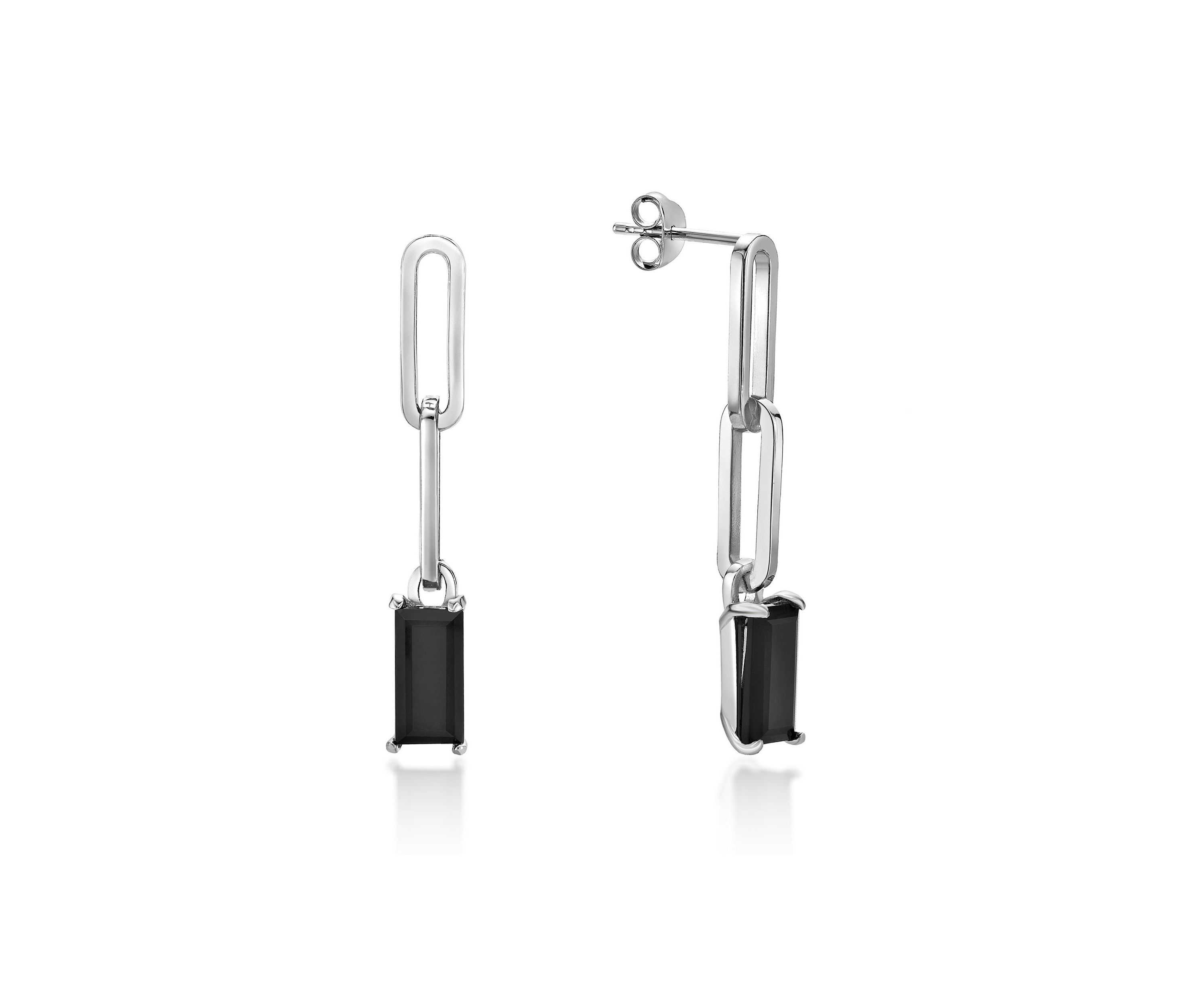 2.8 ct. t.w. Black Onyx Drop Earrings in Sterling Silver