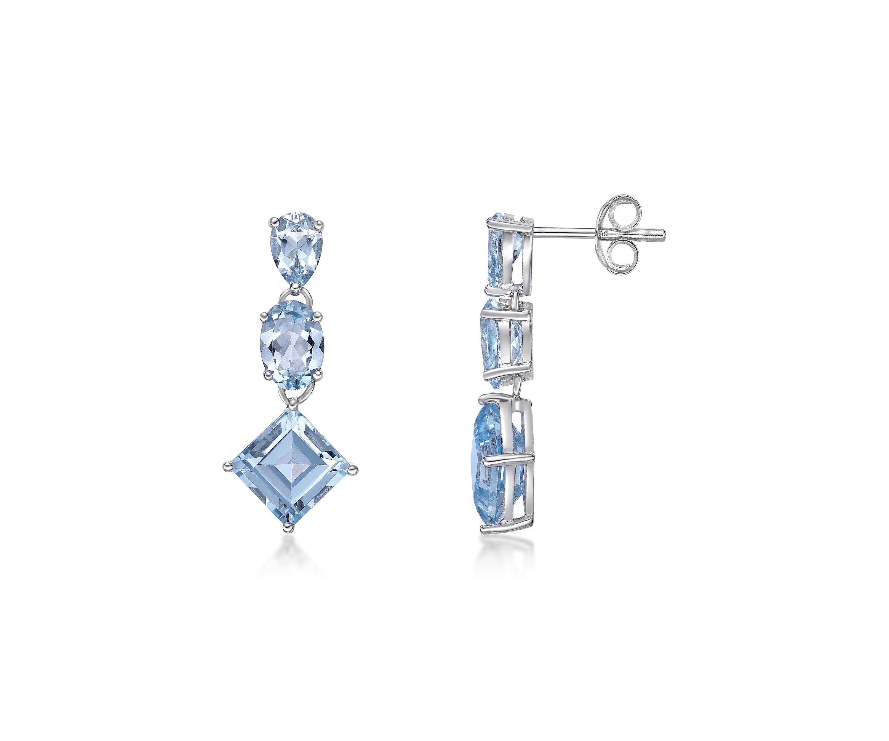 7 1/5 ct. t.w. Blue Topaz Earrings in Sterling Silver