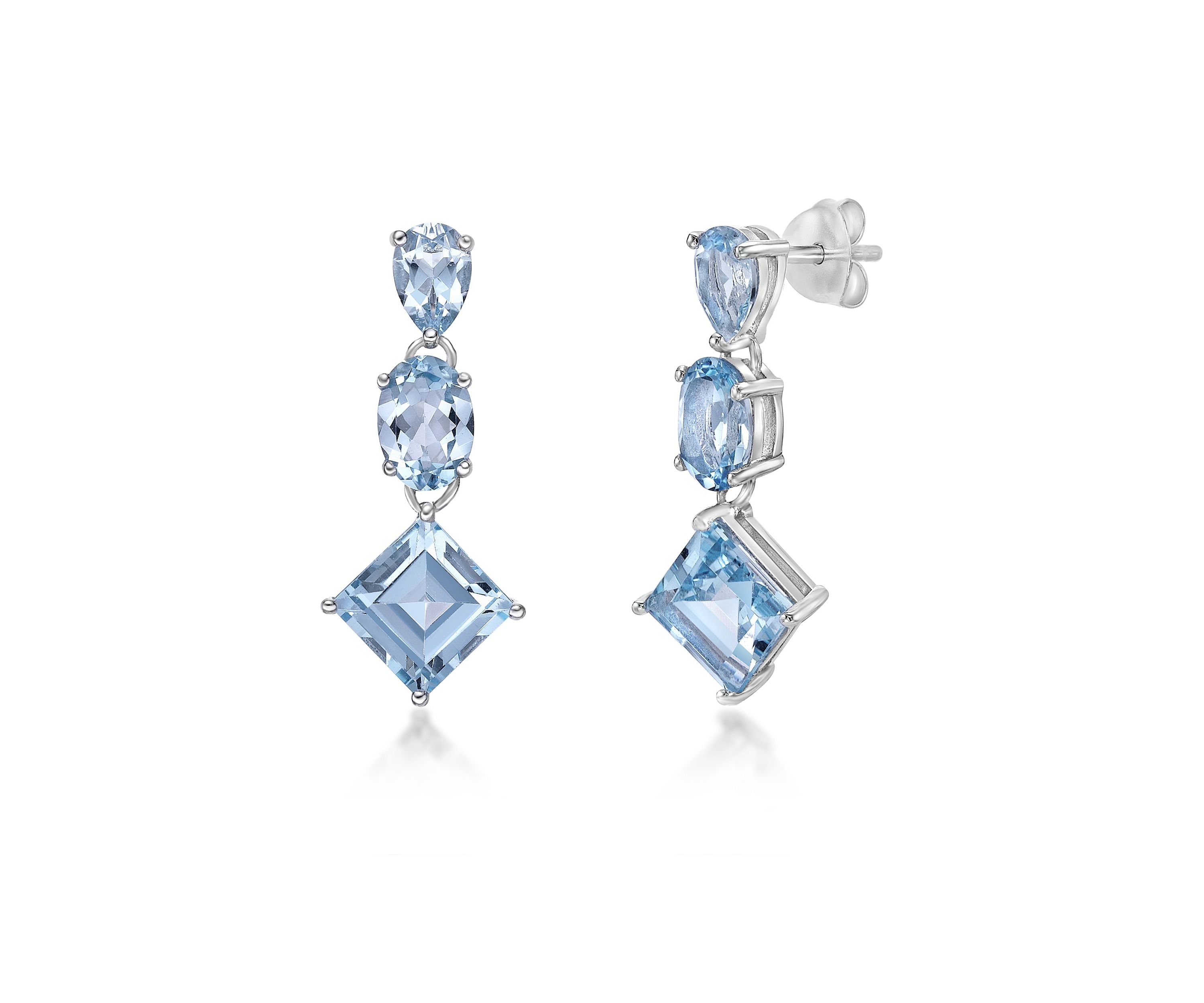 7 1/5 ct. t.w. Blue Topaz Earrings in Sterling Silver