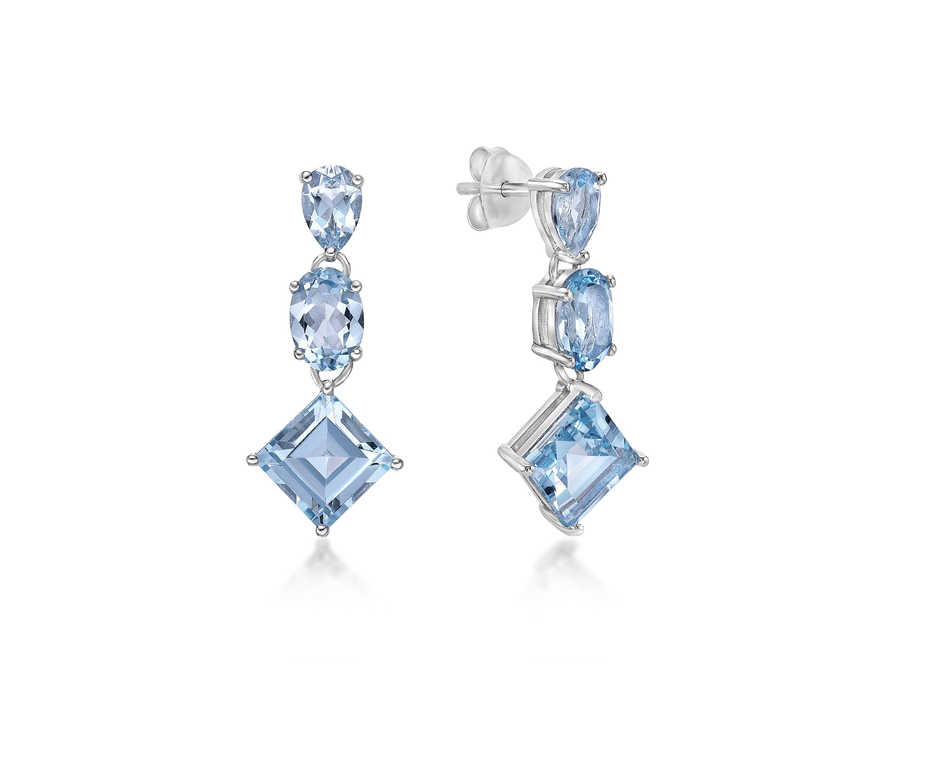 7 1/5 ct. t.w. Blue Topaz Earrings in Sterling Silver