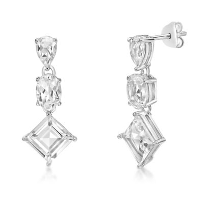 Gemminded Lab Created 6 1/2 ct. t.w. White Sapphire Drop Earrings in Sterling Silver