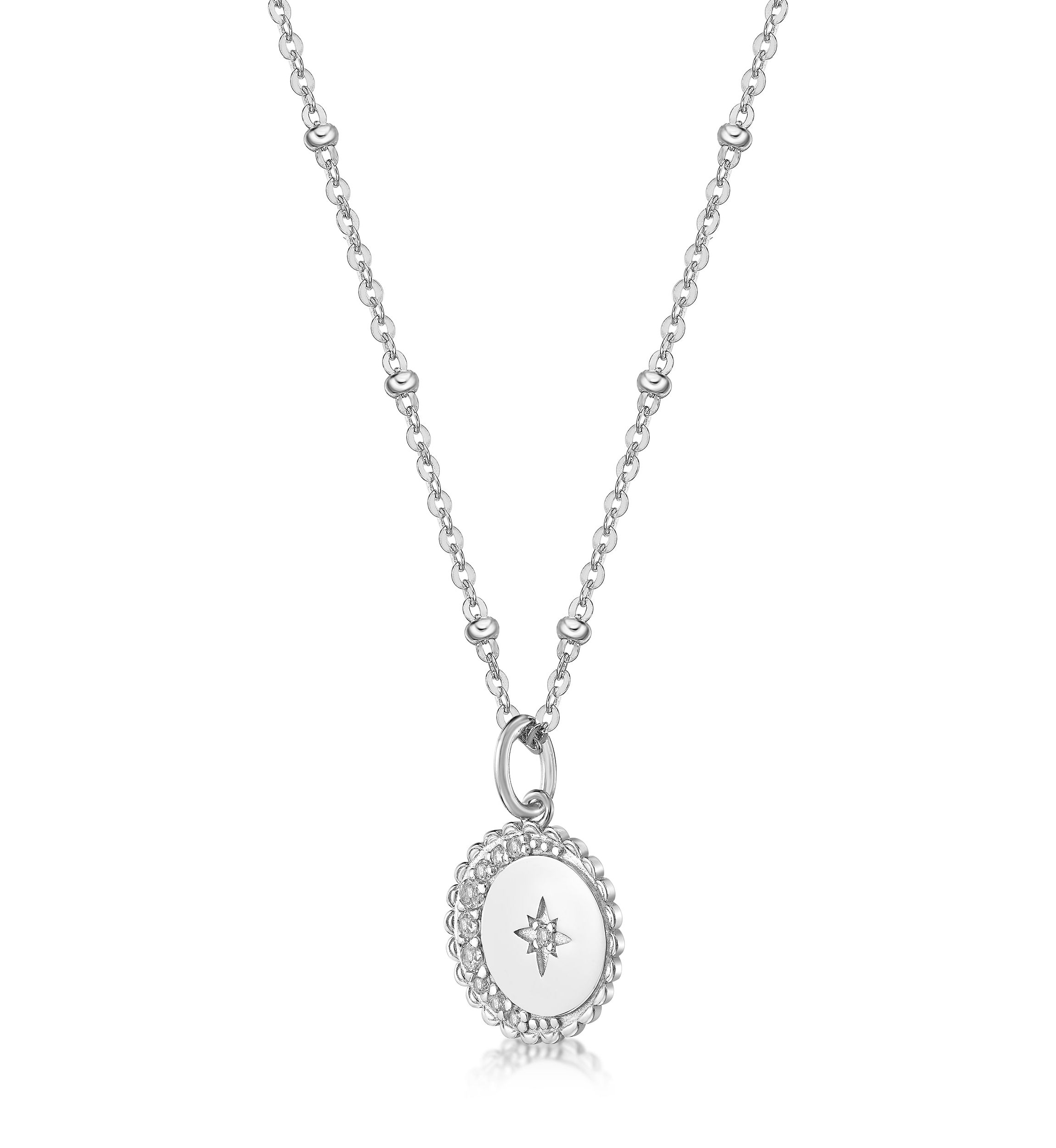 1/5 ct. t.w. White Topaz Necklace in Sterling Silver