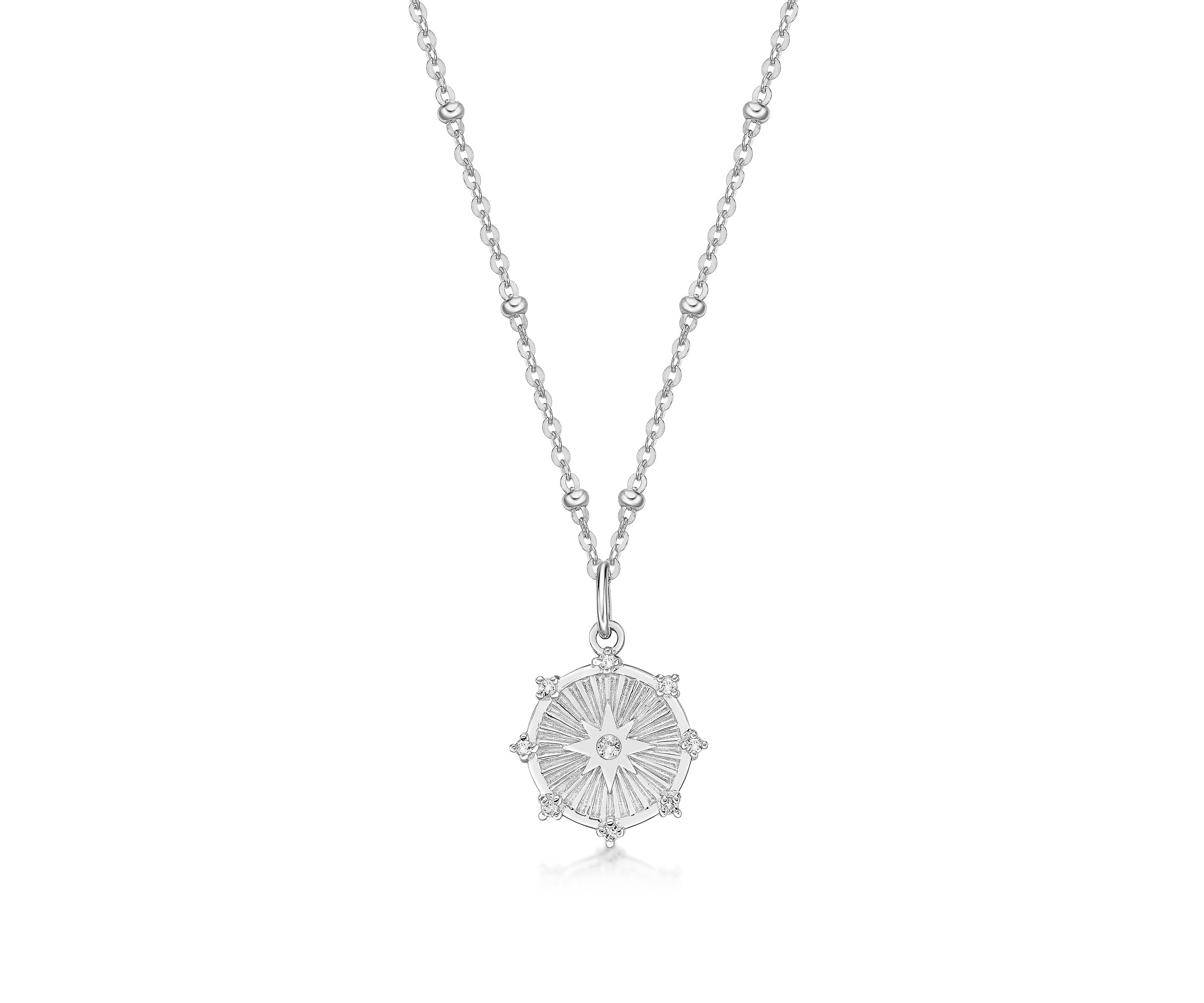 1/10 ct. t.w. White Topaz Necklace in Sterling Silver