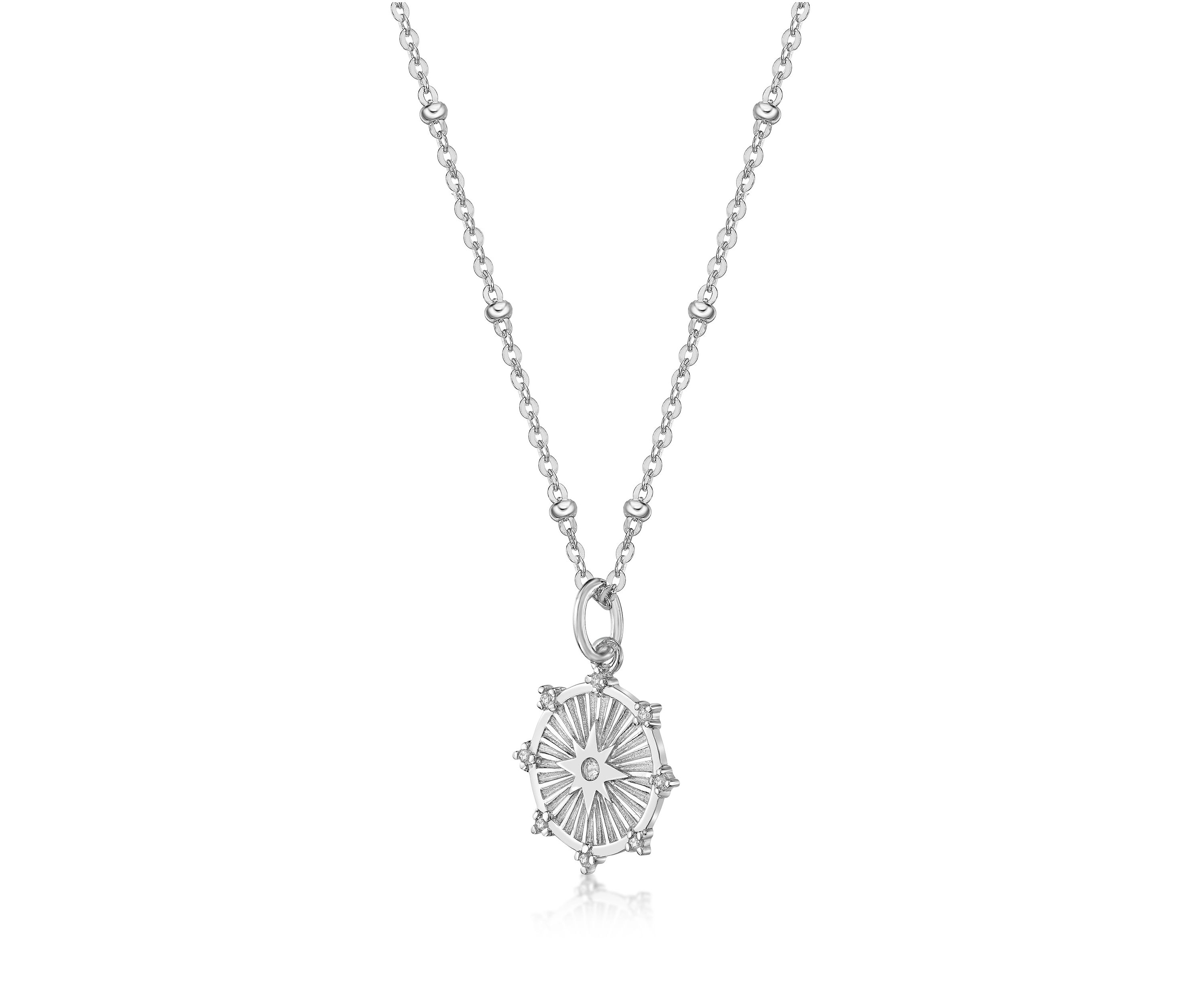1/10 ct. t.w. White Topaz Necklace in Sterling Silver