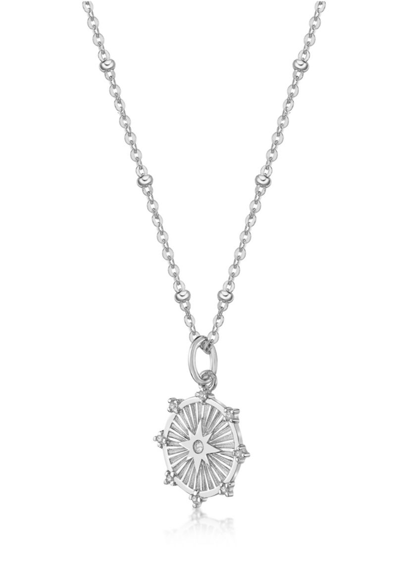 1/10 ct. t.w. White Topaz Necklace in Sterling Silver