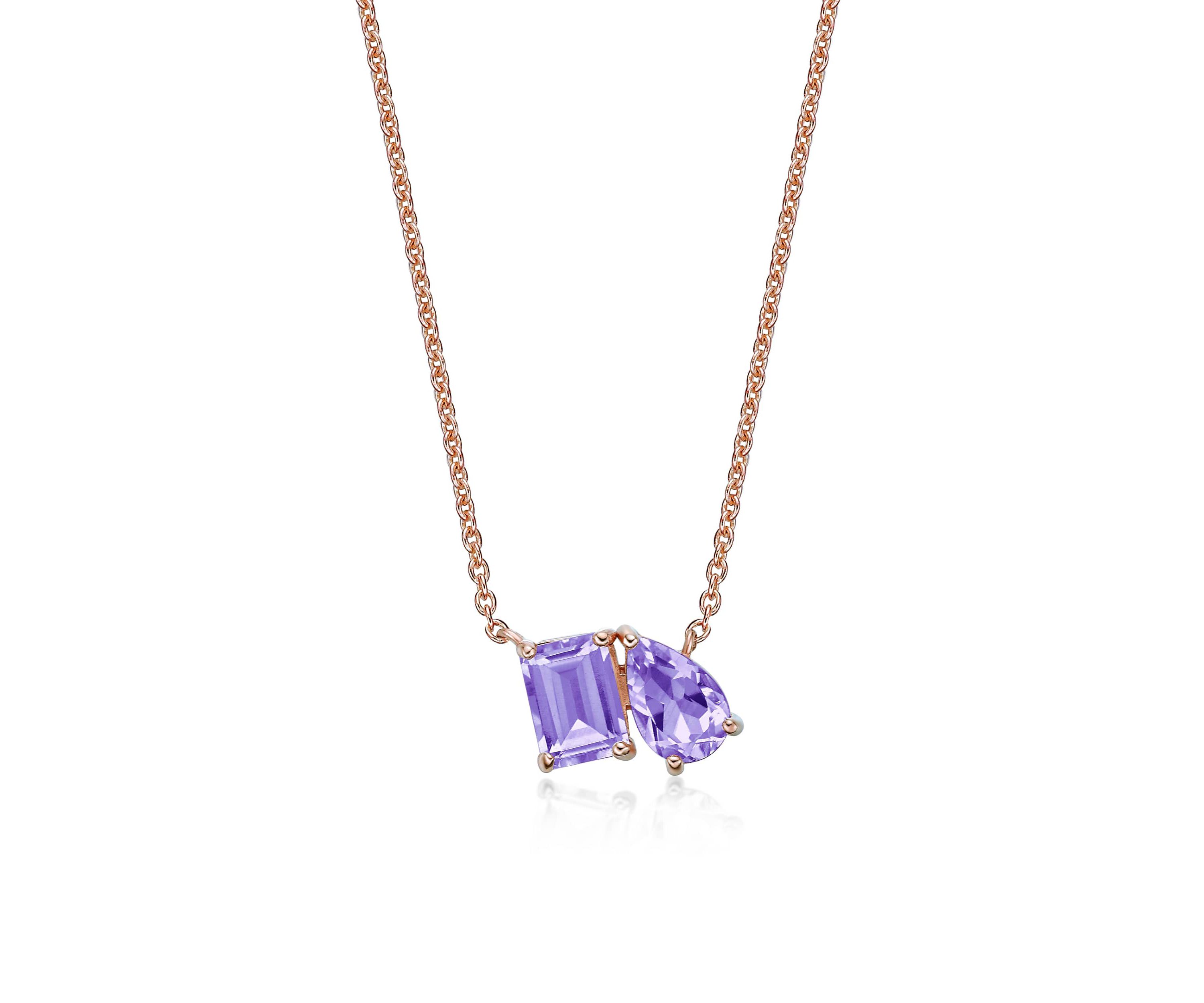 1 7/8 ct. t.w. Amethyst Pendant Necklace in 2 Micron Gold Plated Sterling Silver