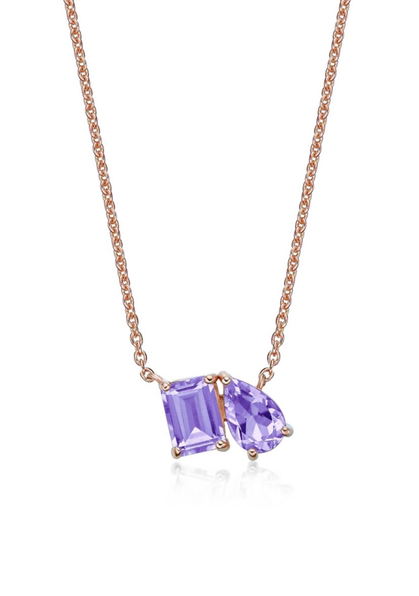 1 7/8 ct. t.w. Amethyst Pendant Necklace in 2 Micron Gold Plated Sterling Silver