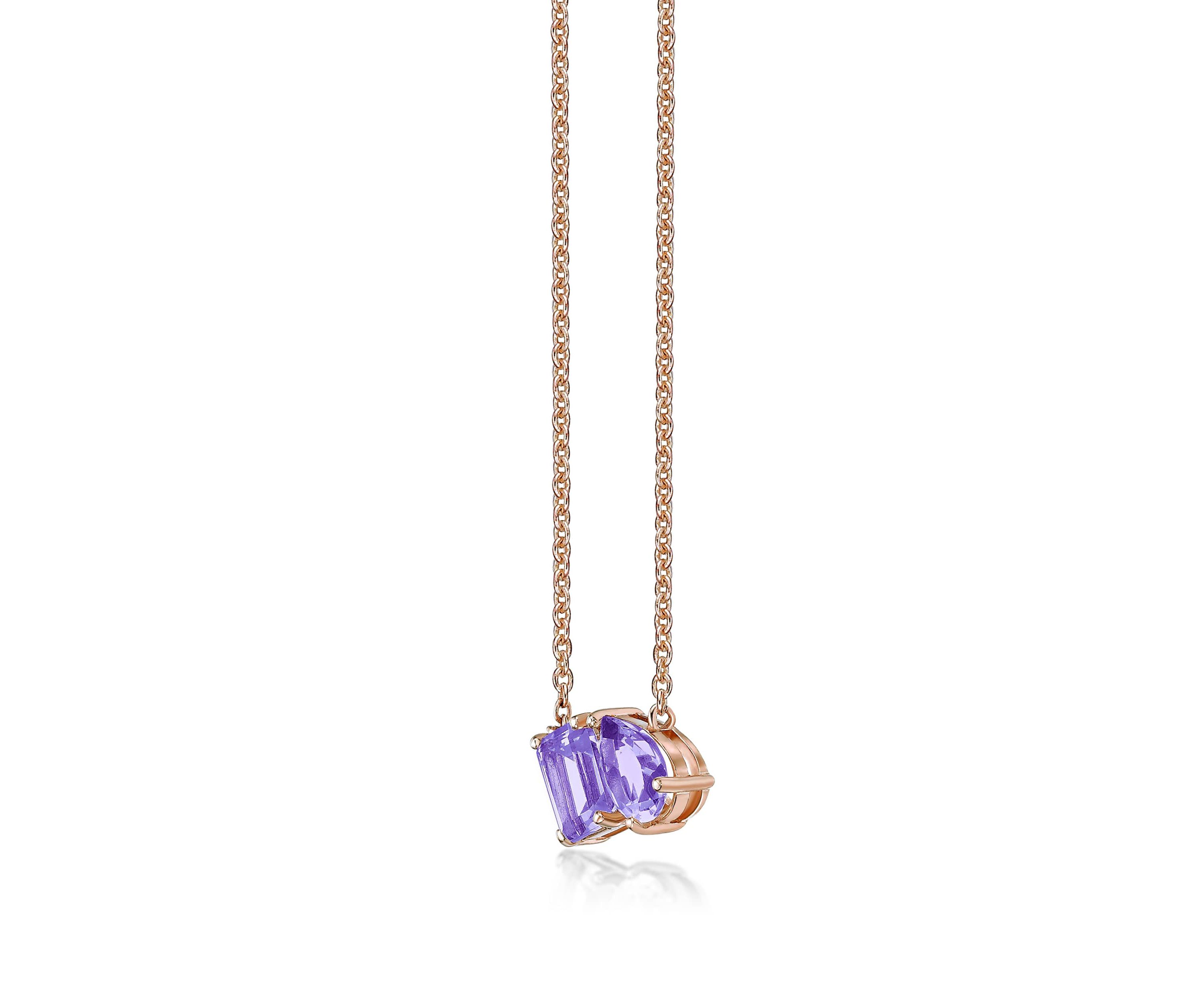 1 7/8 ct. t.w. Amethyst Pendant Necklace in 2 Micron Gold Plated Sterling Silver