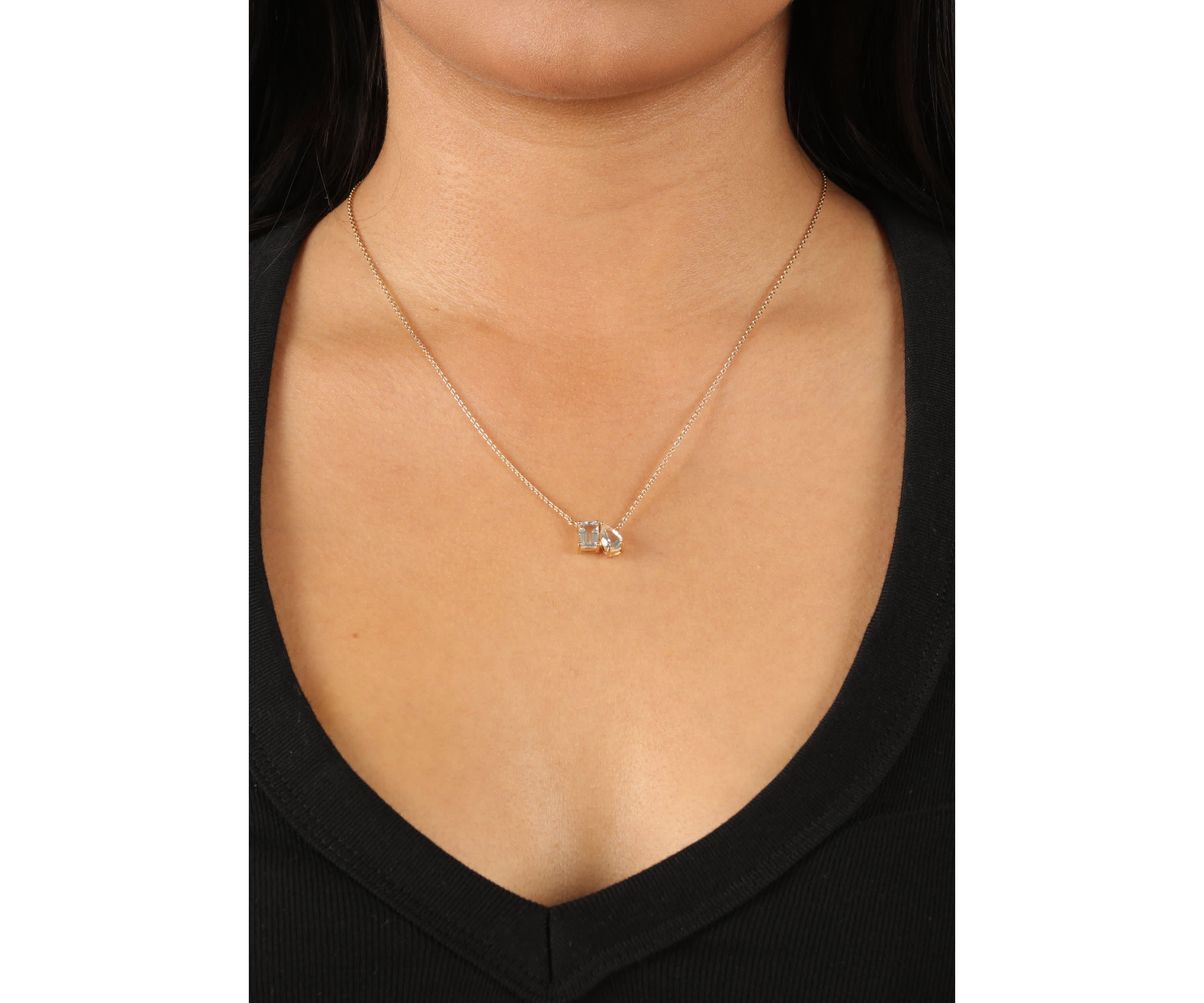 2 1/10 ct. t.w. White Topaz Pendant Necklace in 2 Micron Gold Plated Sterling Silver