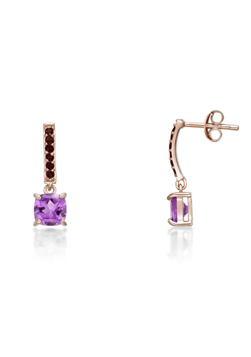 1 7/8 ct. t.w. Amethyst Earrings in 2 Micron Rose Gold Plated Sterling Silver