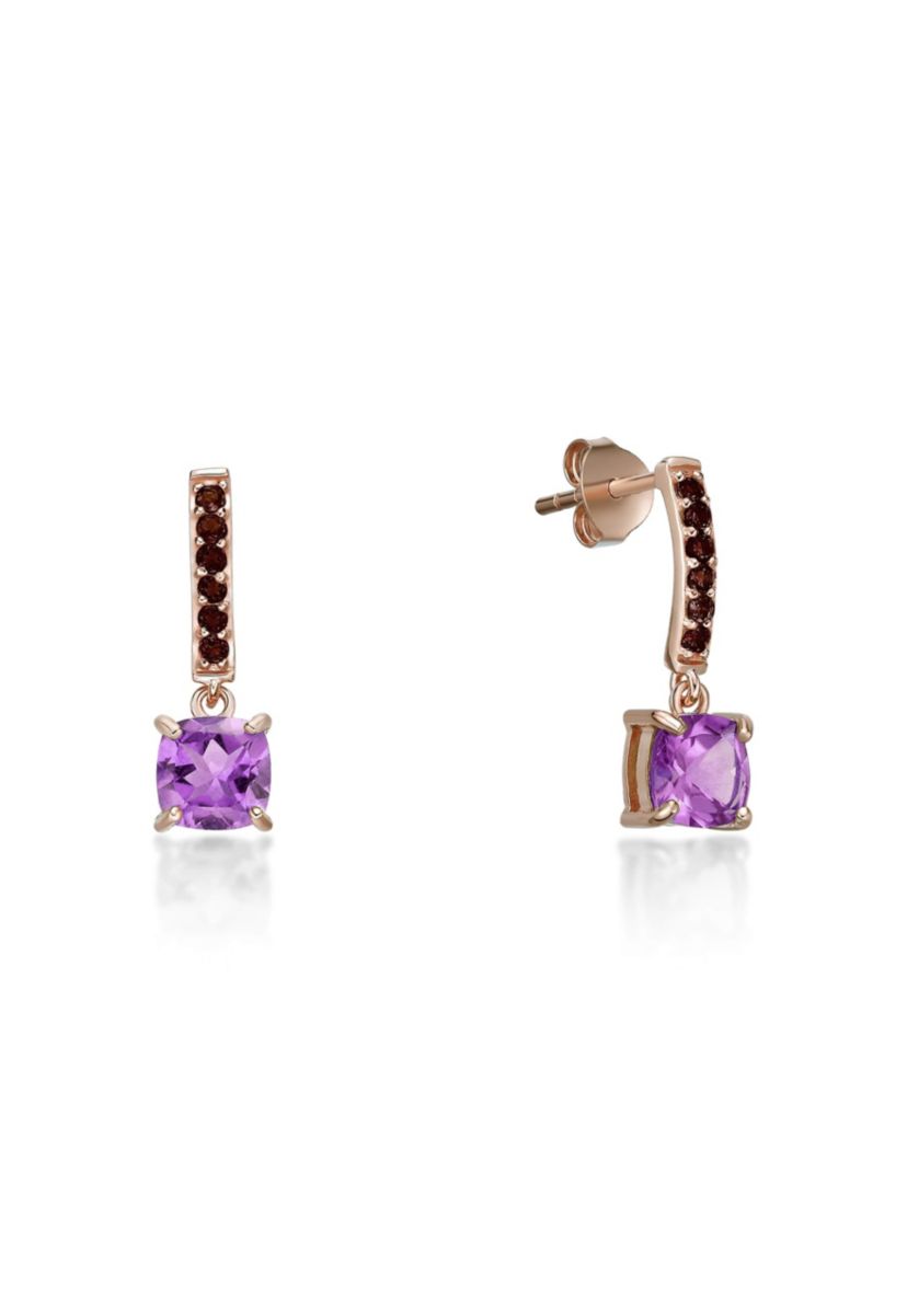1 7/8 ct. t.w. Amethyst Earrings in 2 Micron Rose Gold Plated Sterling Silver