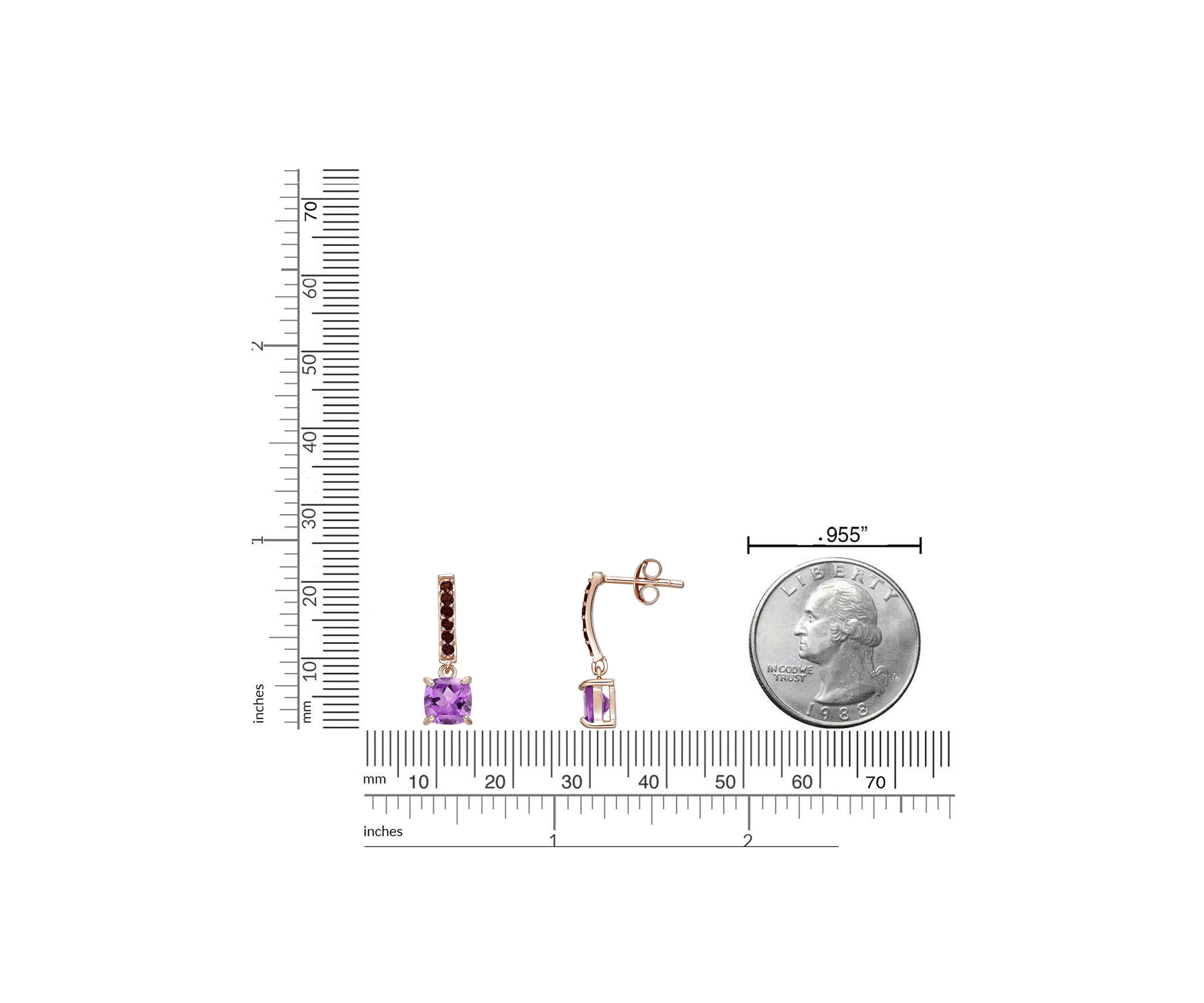 1 7/8 ct. t.w. Amethyst Earrings in 2 Micron Rose Gold Plated Sterling Silver