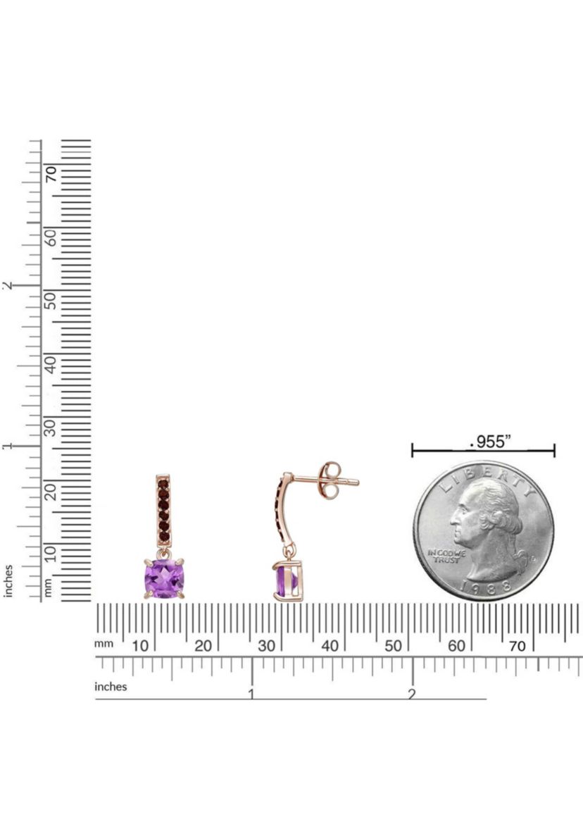 1 7/8 ct. t.w. Amethyst Earrings in 2 Micron Rose Gold Plated Sterling Silver