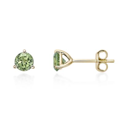 Gemminded Lab Created Women's Round Gemstone Martini Stud Earrings in 10K Yellow Gold