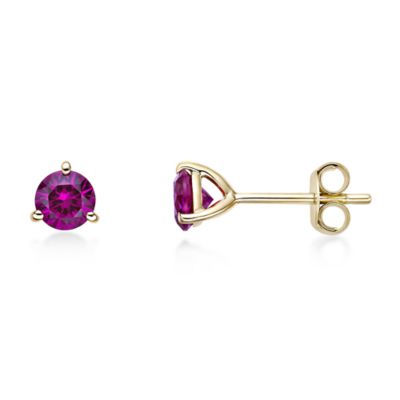 Gemminded Lab Created 1 1/5 ct. t.w. Created Ruby Stud Earrings in 10K Gold