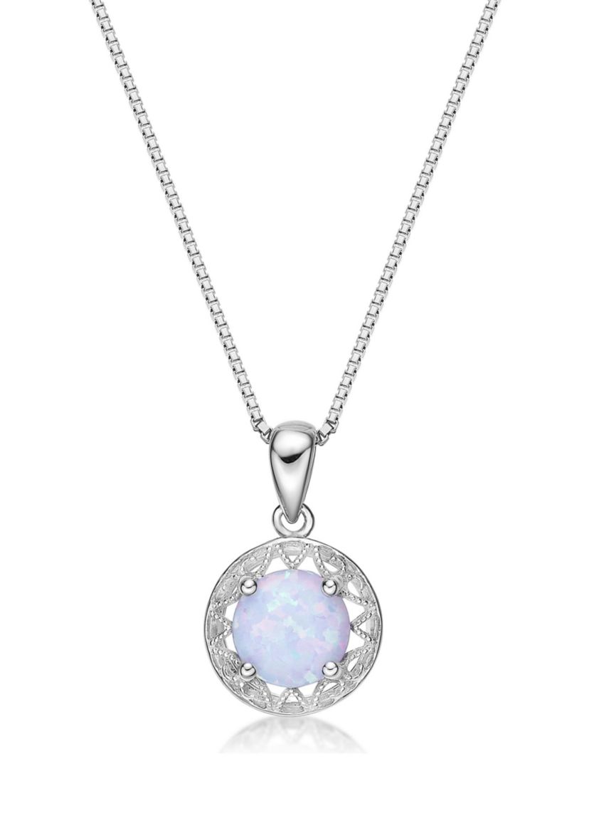 Lab Created 0.8 ct. t.w. Created Opal Pendant in Sterling Silver