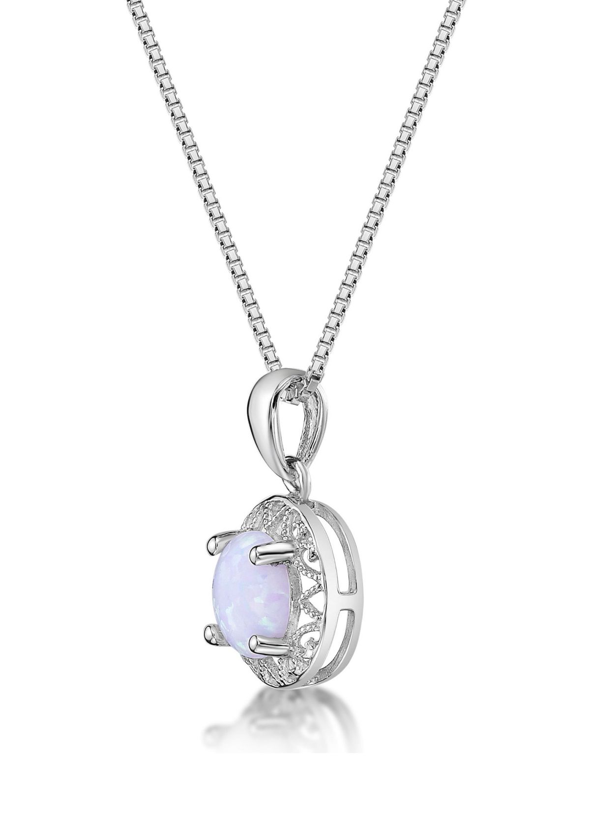 Lab Created 0.8 ct. t.w. Created Opal Pendant in Sterling Silver