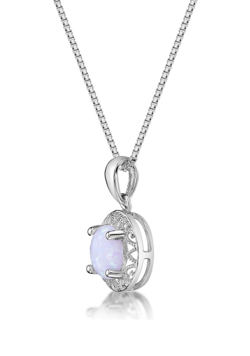 Lab Created 0.8 ct. t.w. Created Opal Pendant in Sterling Silver