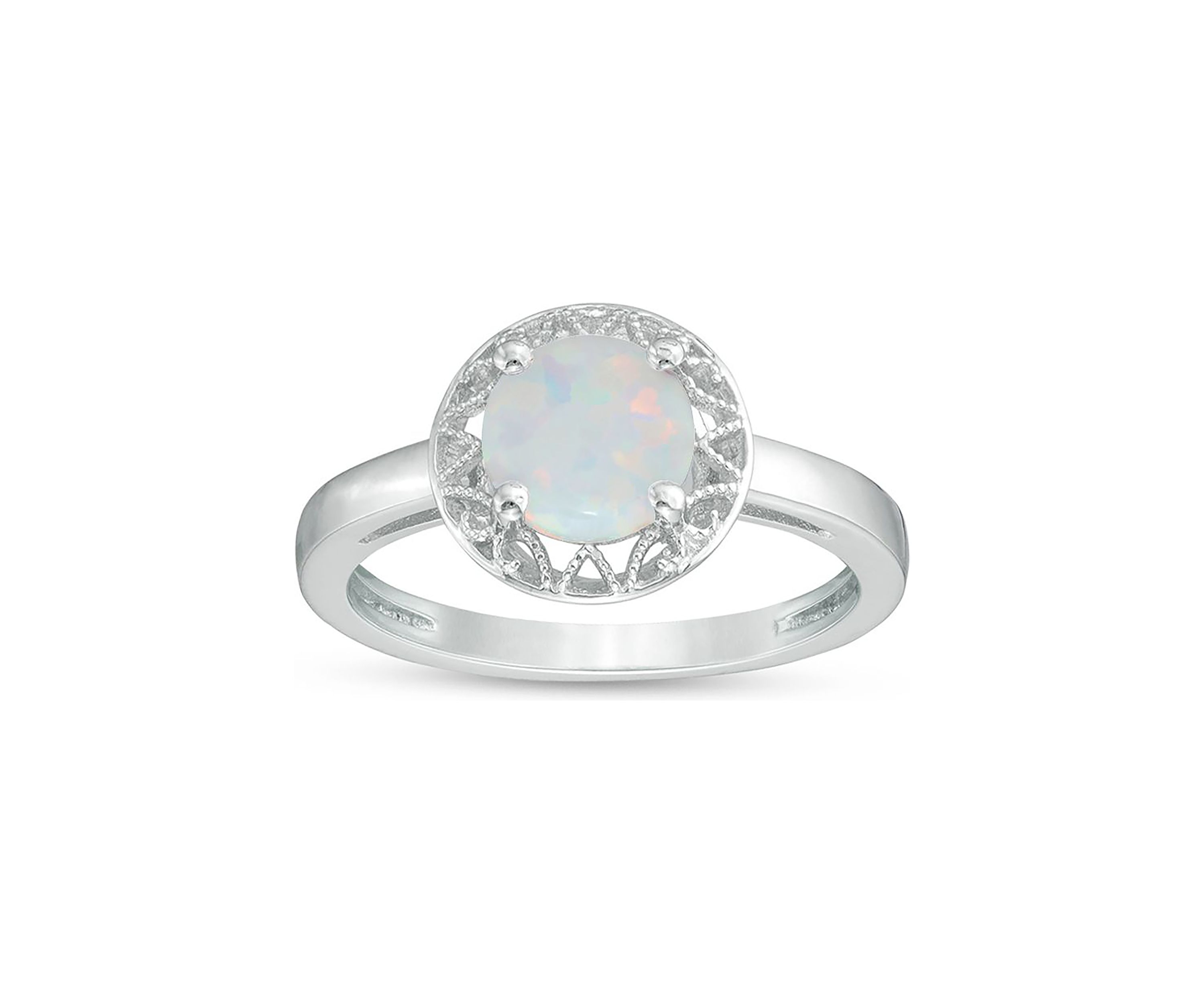 Gemminded Lab Created 0.8 ct. t.w. Created Opal Ring in Sterling Silver ...