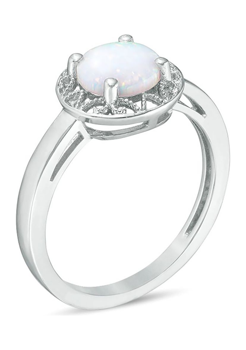Lab Created 0.8 ct. t.w. Created Opal Ring in Sterling Silver