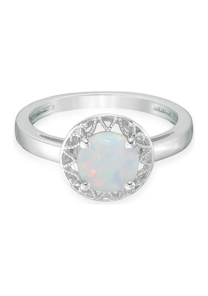 Lab Created 0.8 ct. t.w. Created Opal Ring in Sterling Silver