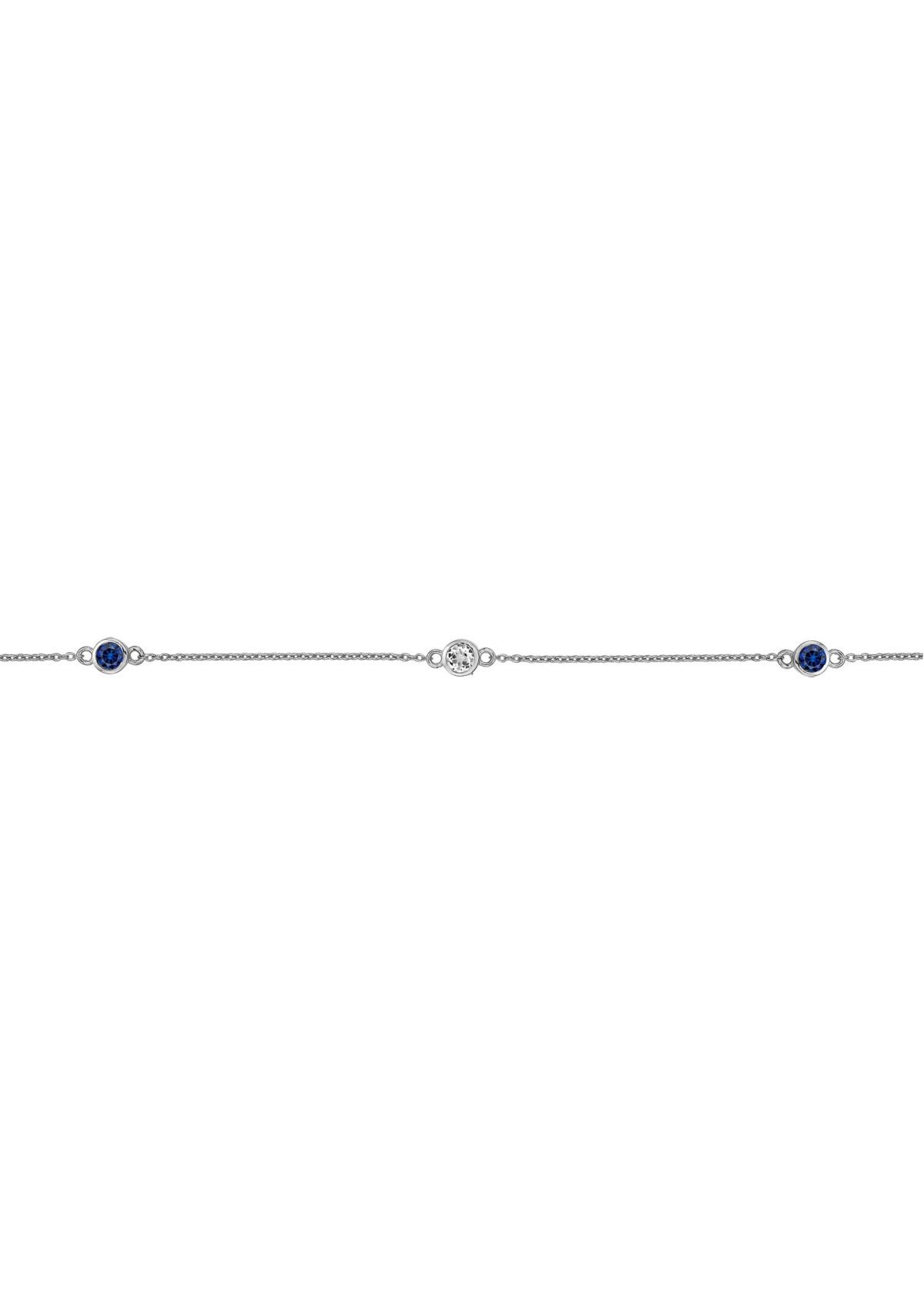 Lab Created 1/2 ct. t.w.Created Sapphire and 1/2 ct. t.w. White Topaz Pendant Necklace in Sterling Silver