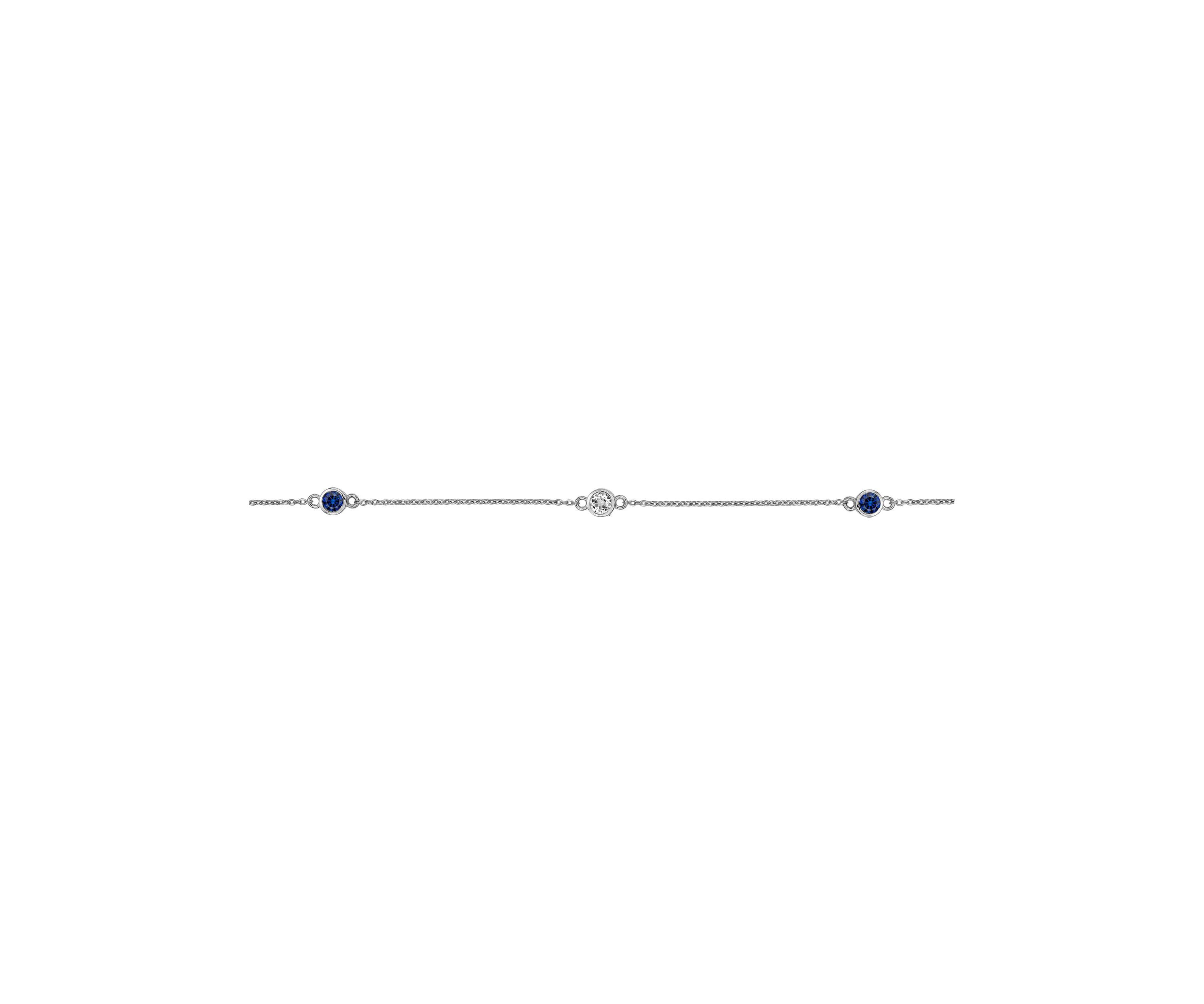 Lab Created 1/2 ct. t.w.Created Sapphire and 1/2 ct. t.w. White Topaz Pendant Necklace in Sterling Silver