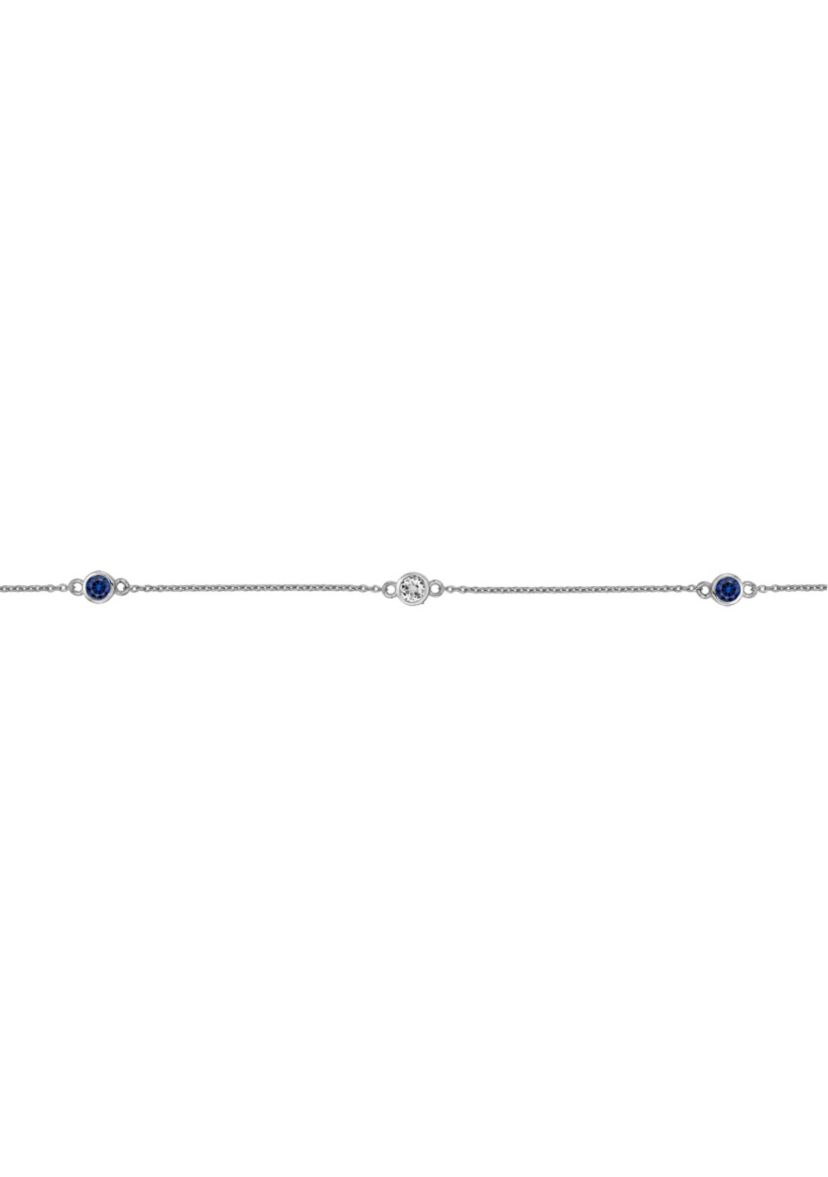 Lab Created 1/2 ct. t.w.Created Sapphire and 1/2 ct. t.w. White Topaz Pendant Necklace in Sterling Silver