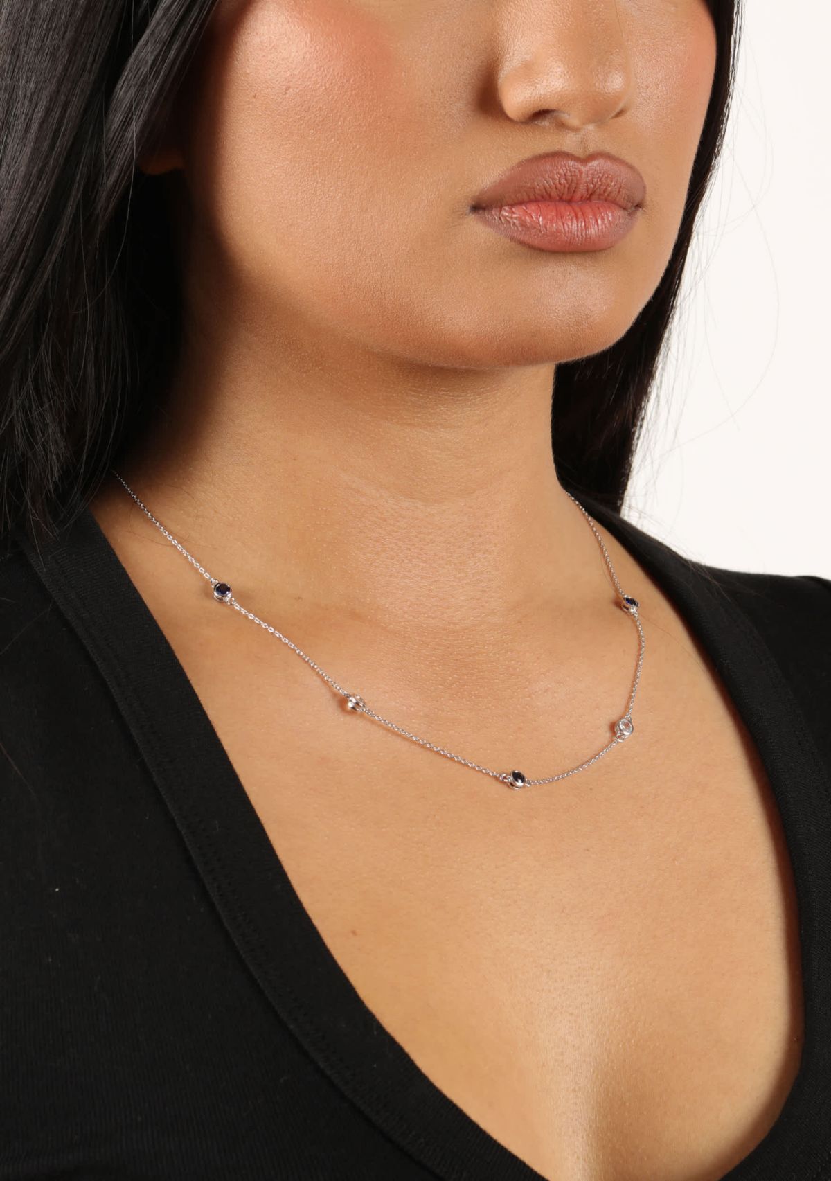 Lab Created 1/2 ct. t.w.Created Sapphire and 1/2 ct. t.w. White Topaz Pendant Necklace in Sterling Silver