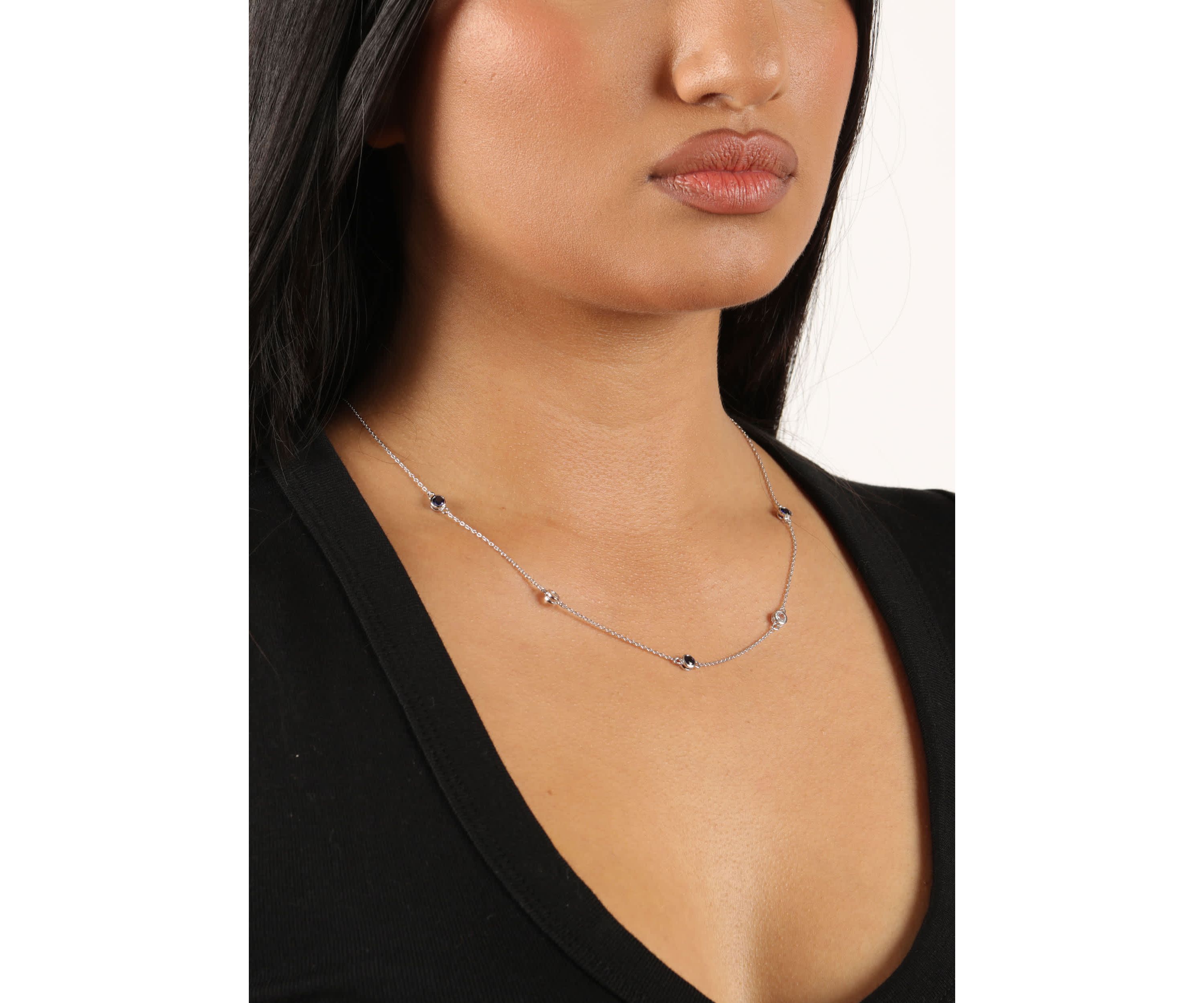 Lab Created 1/2 ct. t.w.Created Sapphire and 1/2 ct. t.w. White Topaz Pendant Necklace in Sterling Silver