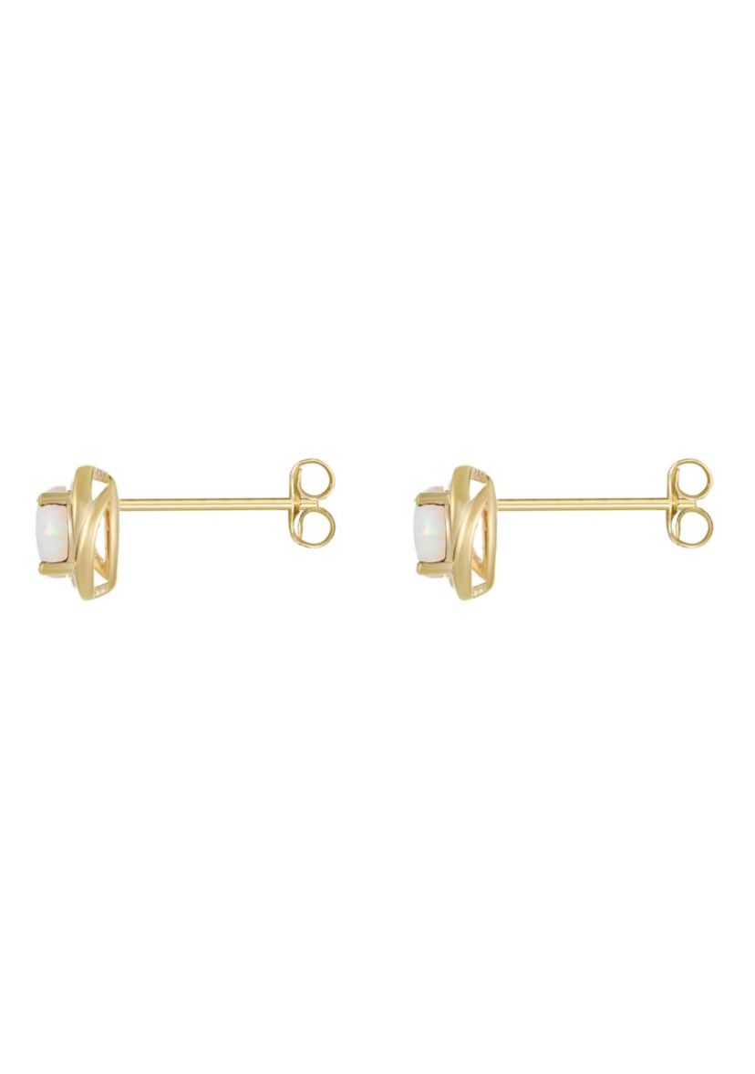 Lab Created 0.7 ct. t.w. Lab-created Opal Earrings in Gold Plated Sterling Silver