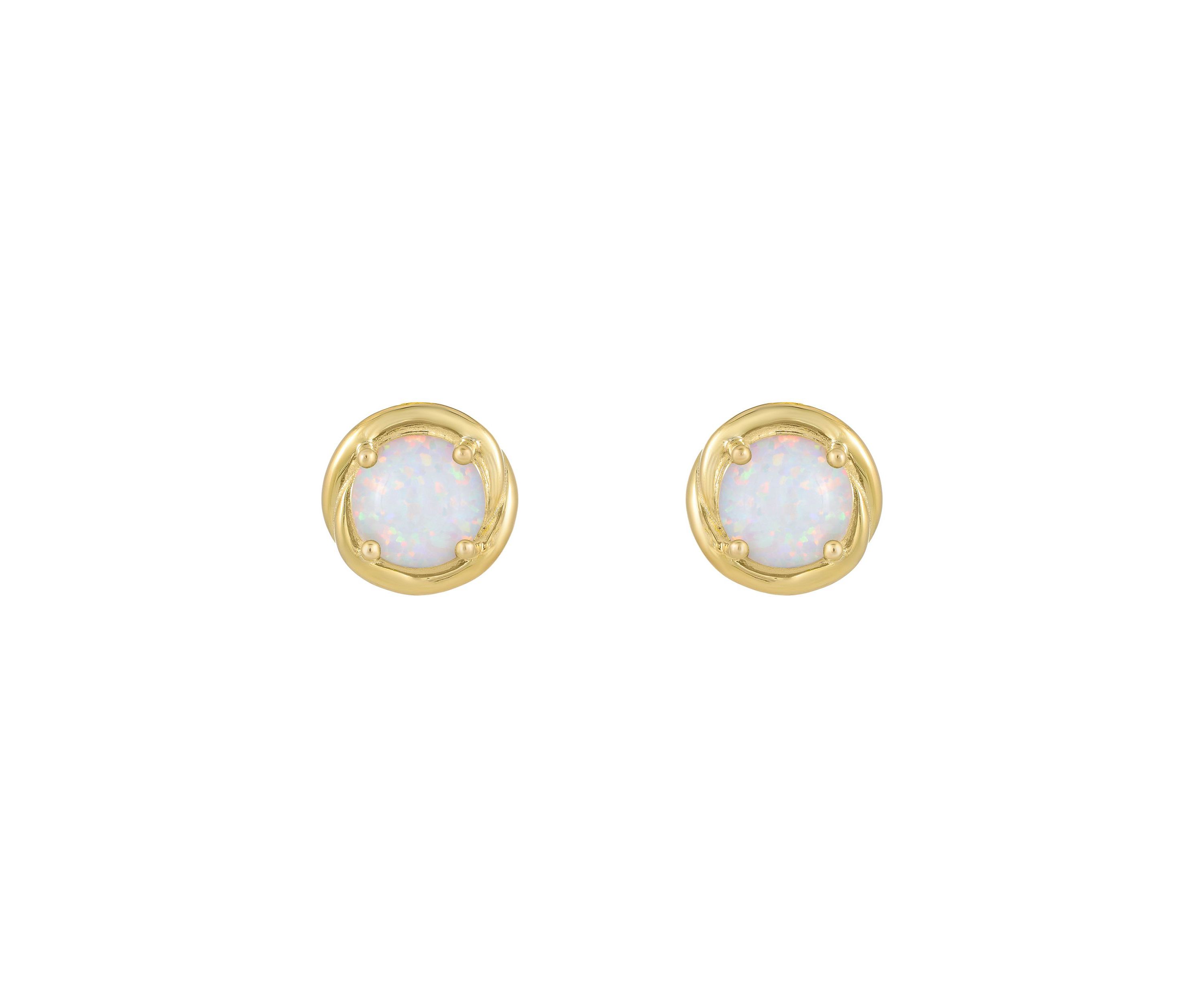 Lab Created 0.7 ct. t.w. Lab-created Opal Earrings in Gold Plated Sterling Silver