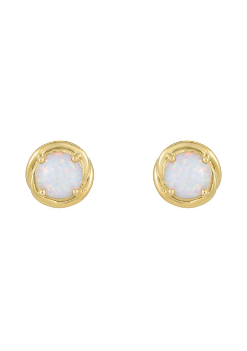 Lab Created 0.7 ct. t.w. Lab-created Opal Earrings in Gold Plated Sterling Silver