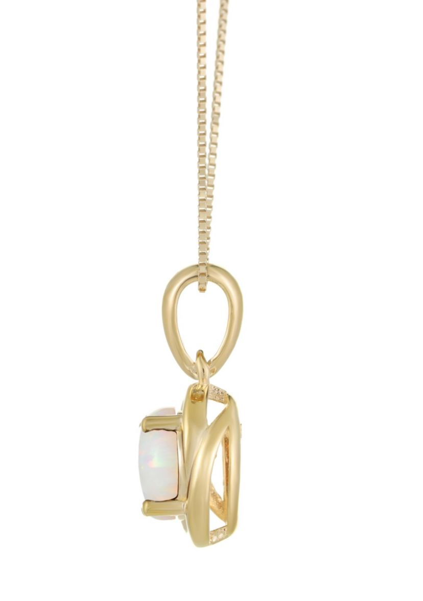 Lab Created 0.7 ct. t.w. Lab-created Opal Pendant Necklace in Gold Plated Sterling Silver
