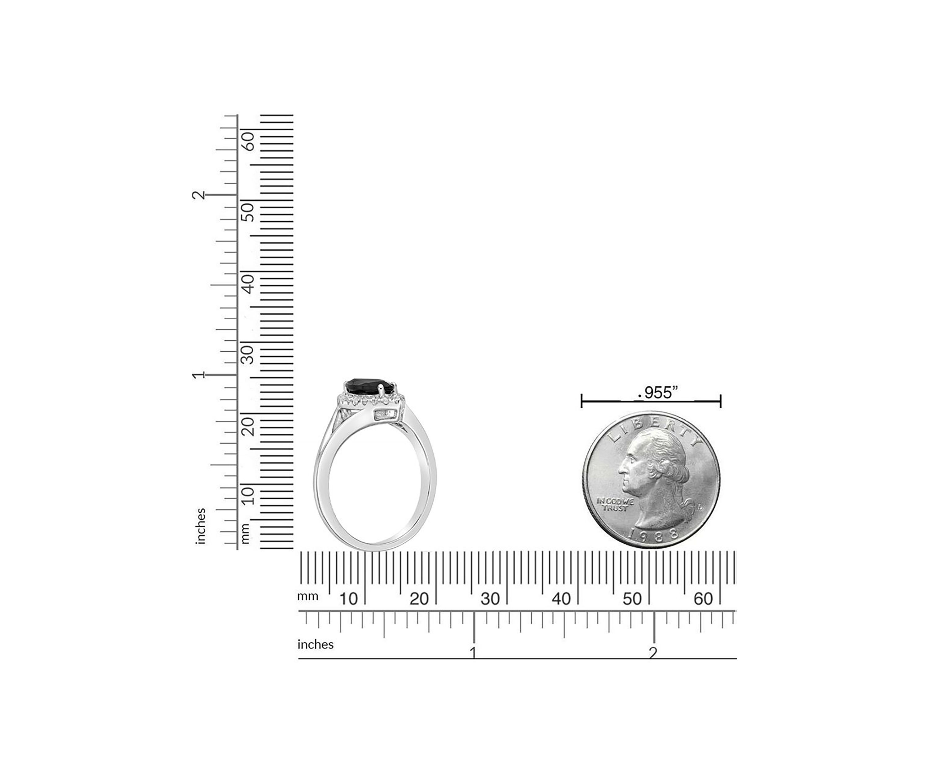 2 1/3 ct. t.w. Black Onyx and 1/5 ct. t.w. White Topaz Ring in Sterling Silver