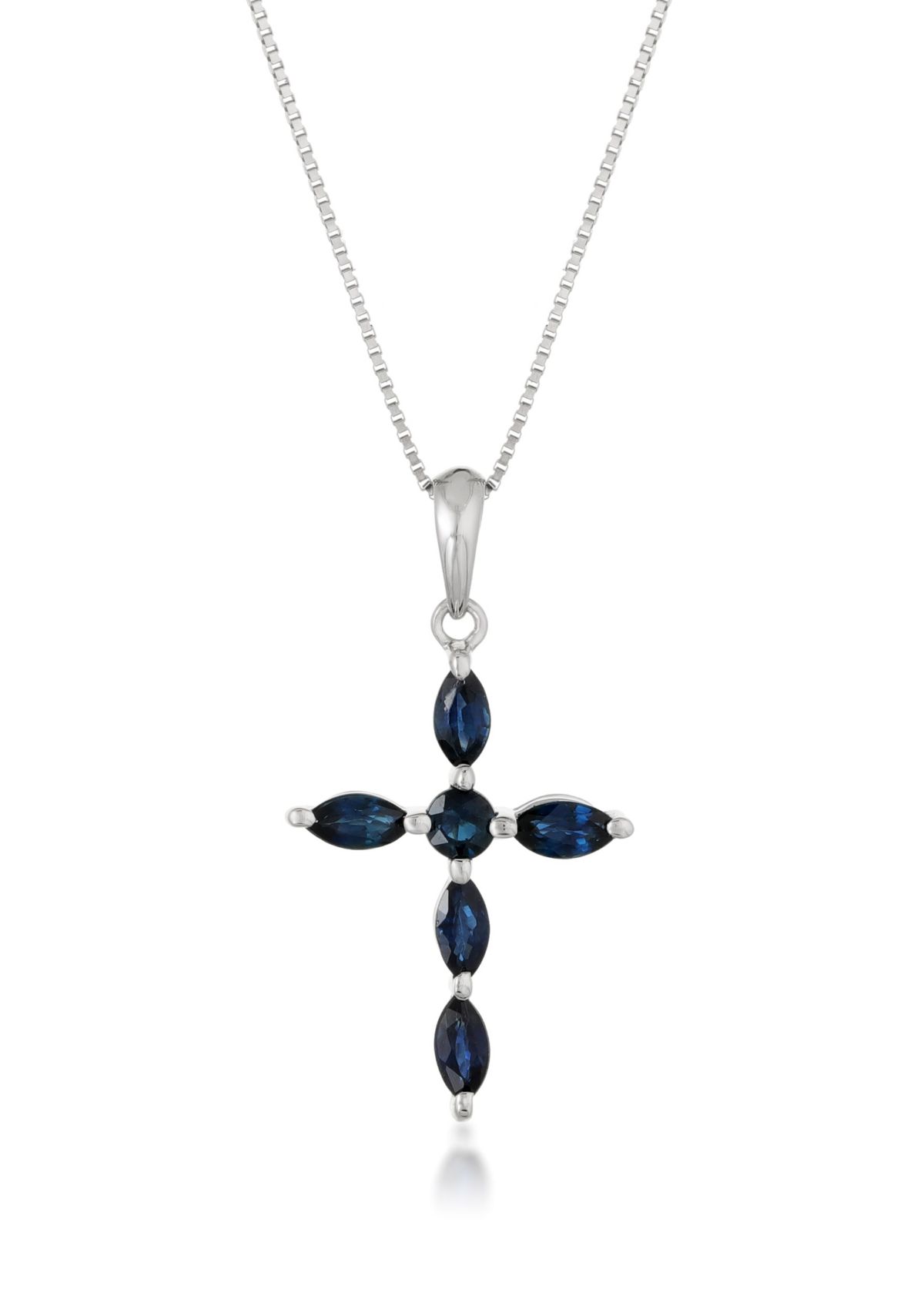 3/4 ct. t.w. Sapphire Pendant in 10K White Gold