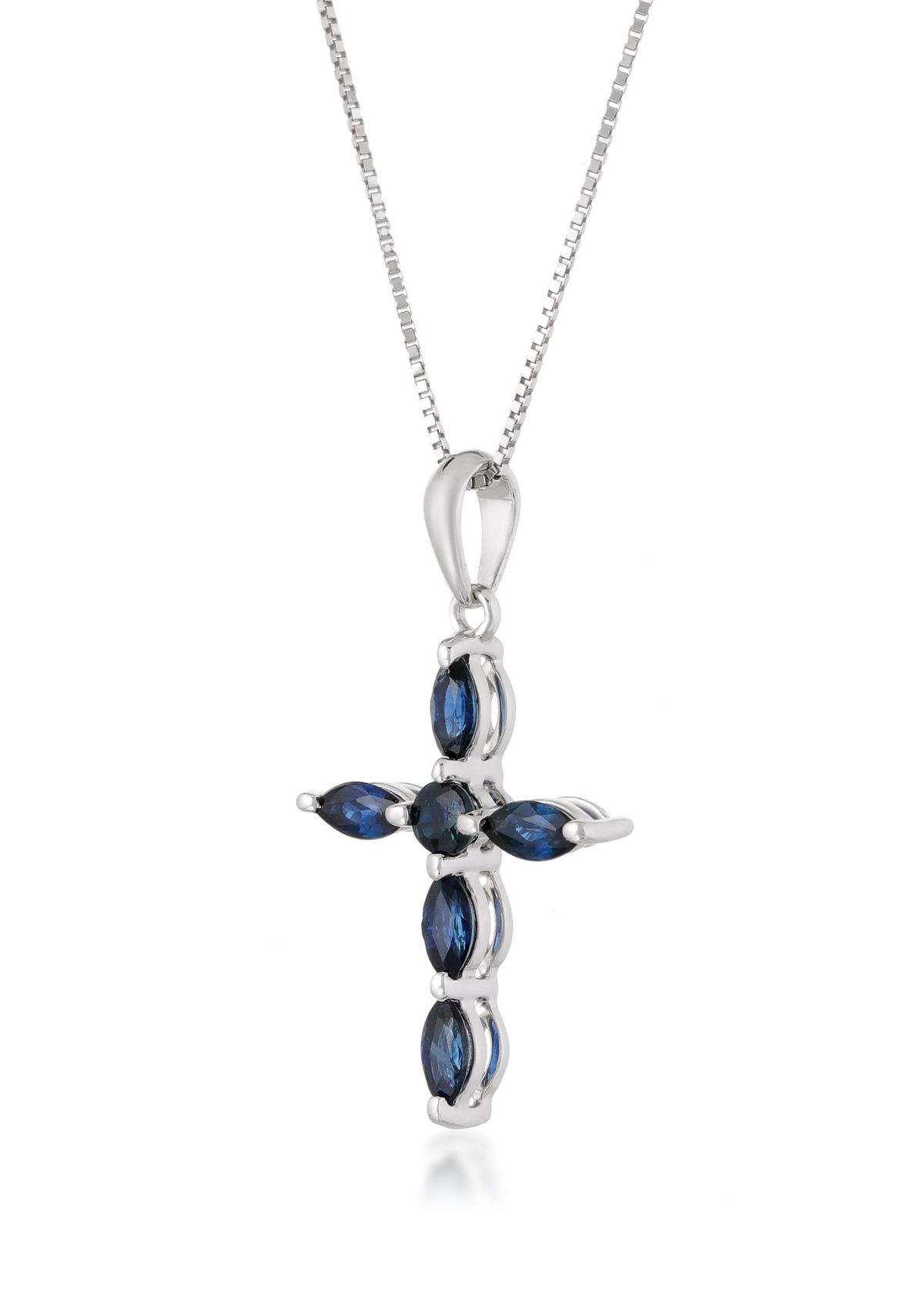 3/4 ct. t.w. Sapphire Pendant in 10K White Gold