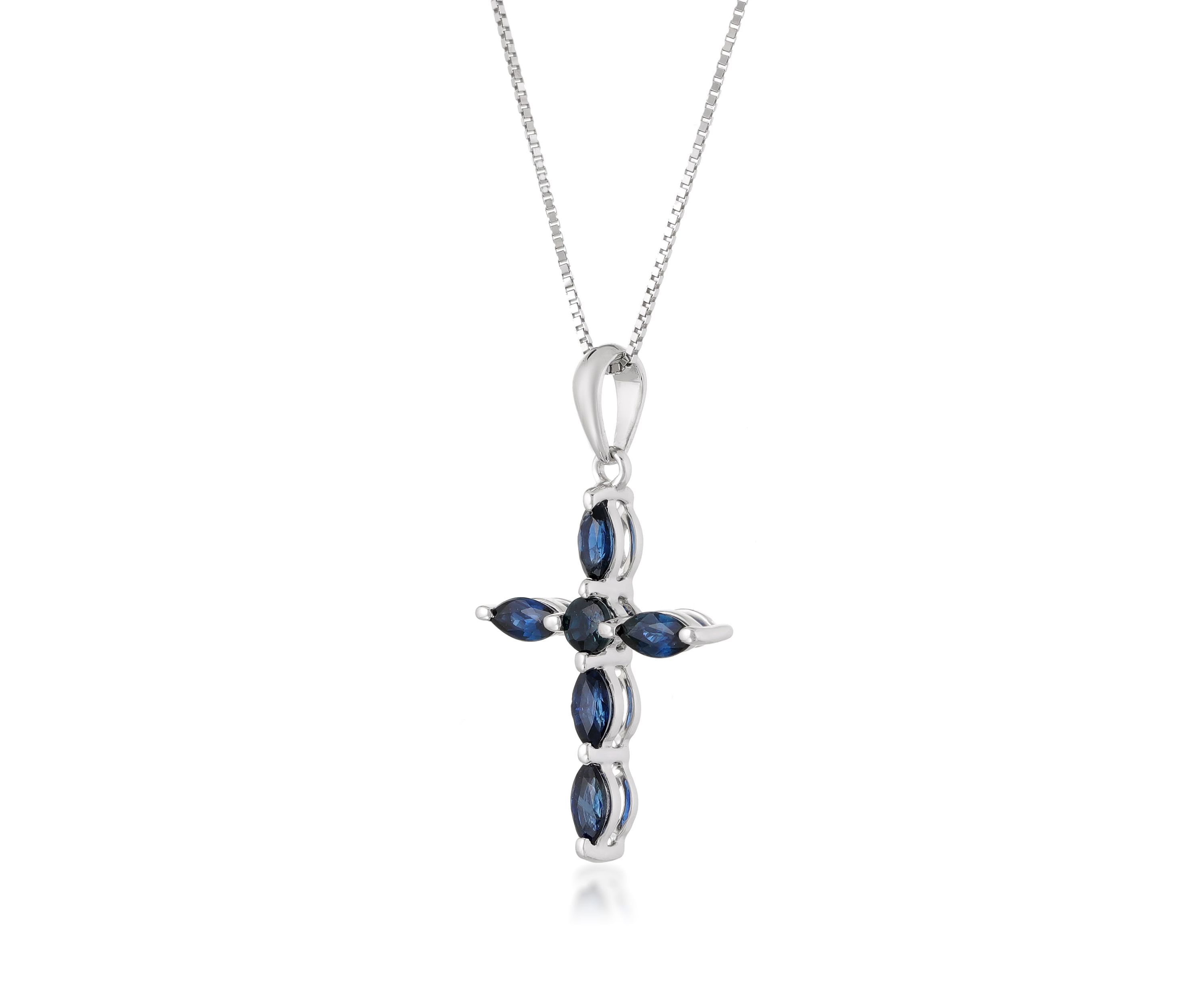 3/4 ct. t.w. Sapphire Pendant in 10K White Gold