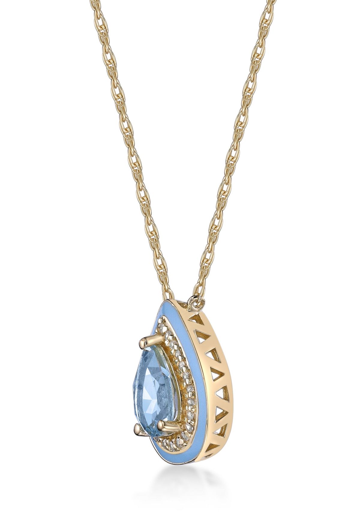Lab Created 7/8 ct. t.w. Blue Topaz and Created White Sapphire Pendant Necklace in Gold Plated Sterling Silver