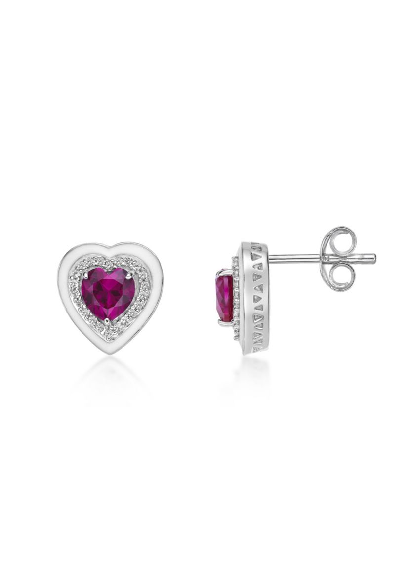 2 ct. t.w. Created Ruby Earrings in Sterling Silver