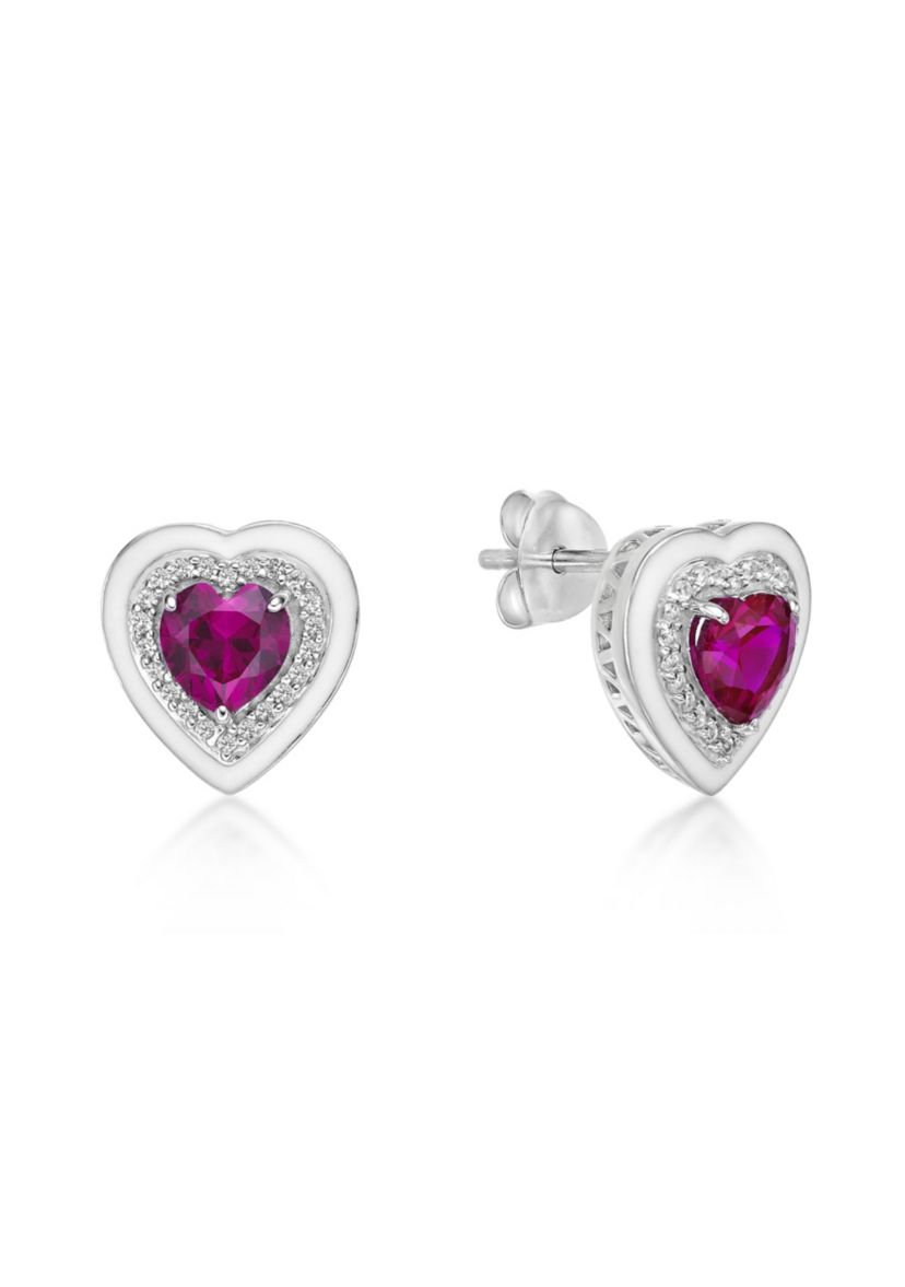 2 ct. t.w. Created Ruby Earrings in Sterling Silver