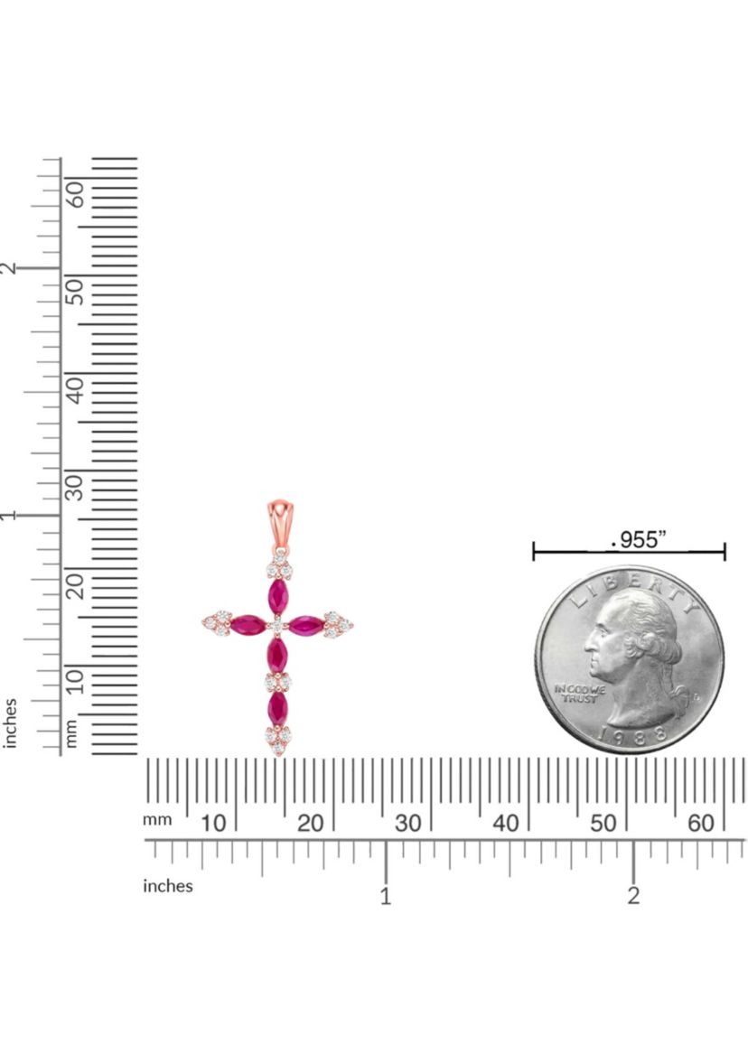 5/8 ct. t.w. Ruby and 1/6 ct. t.w. Diamond Pendant Necklace in 10K Rose Gold