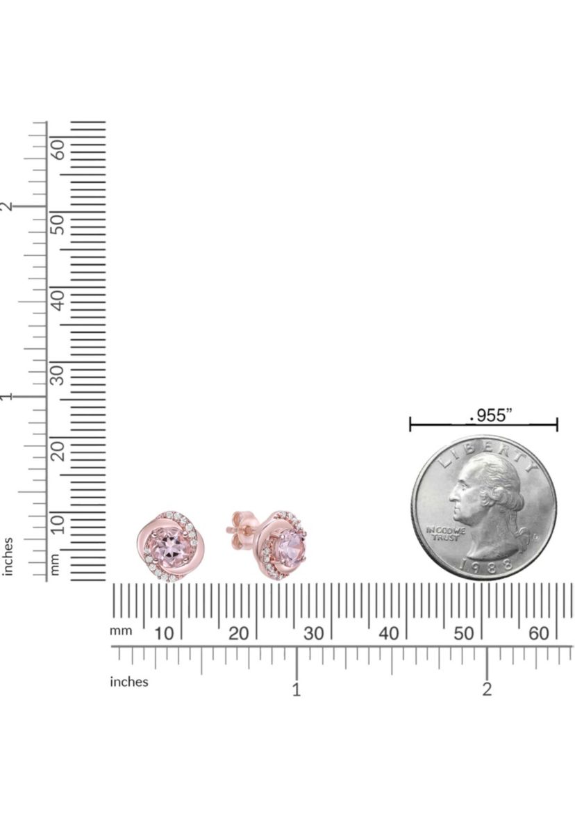 7/8 ct. t.w. Morganite and 1/10 ct. t.w. Diamond Earrings in 10K Rose Gold