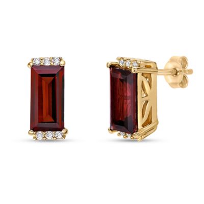 Gemminded Women's Colored Gemstone & White Sapphire Earrings in Rose Gold Plated Sterling Silver