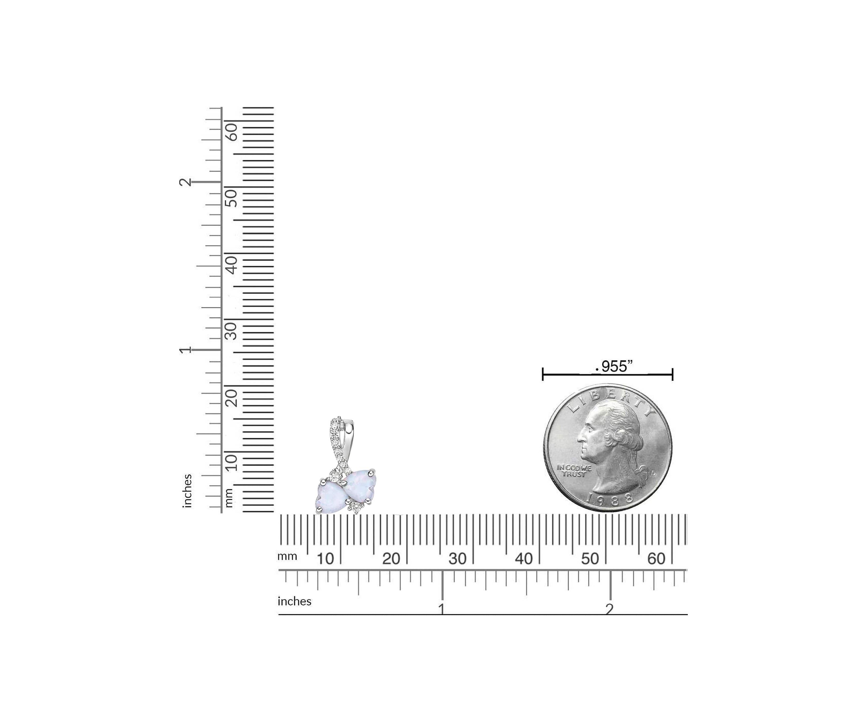Lab Created 1 ct. t.w. Created Opal and 7/8 ct. t.w. Created White Sapphire Pendant in Sterling Silver